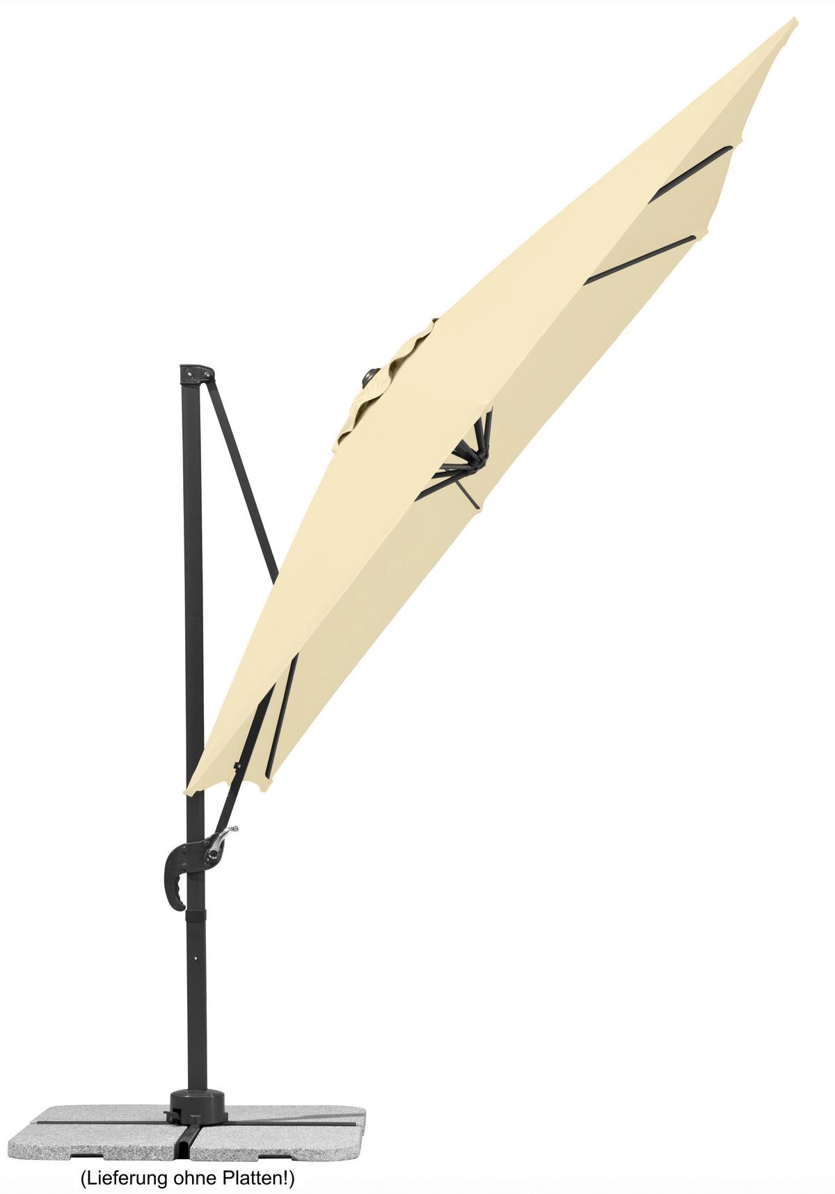 Ampelschirm Rhodos Junior ca.338x239x270cm Naturfarben - Anthrazit/Naturfarben, Basics, Textil/Metall (338/239/270cm) - Schneider