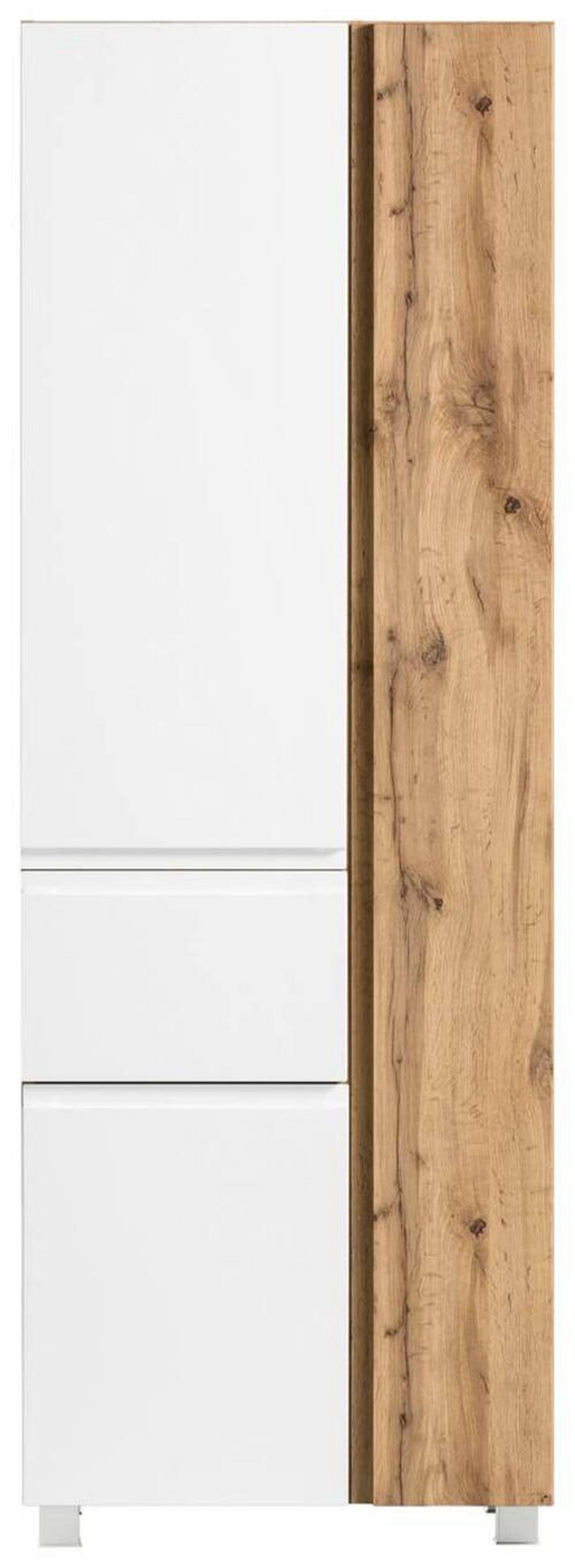 Hochschrank Varese ca. 65x180 cm Weiß/Eiche - Eiche Wotan/Weiß, MODERN, Holzwerkstoff (65/180/35cm) - Held