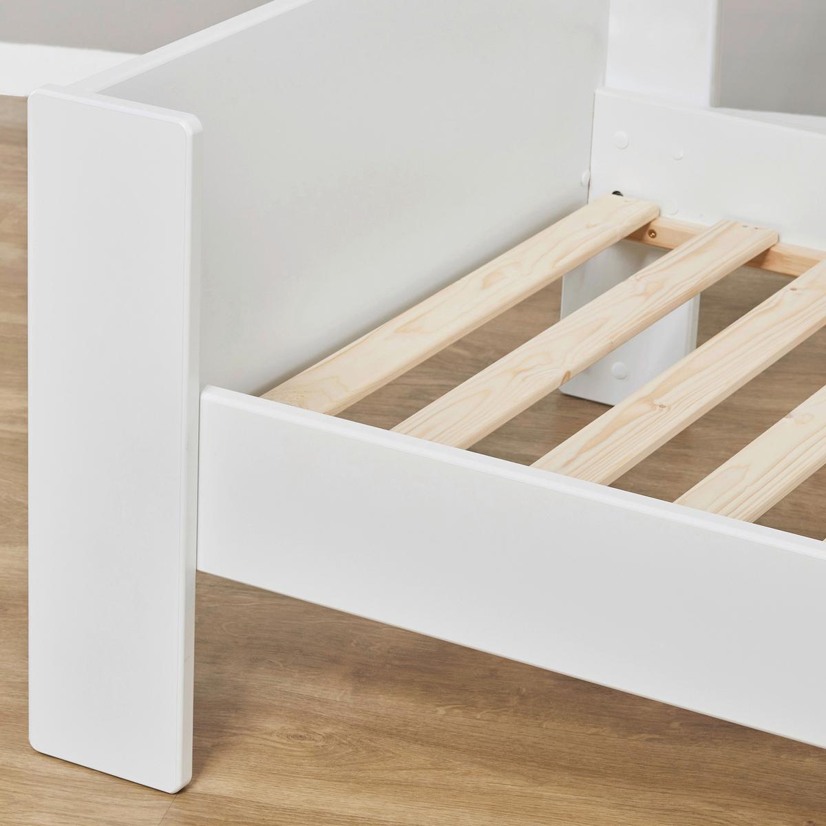 Kinder-/Juniorbett Weiß ca. 90x200 cm - Naturfarben/Weiß, MODERN, Holz/Holzwerkstoff (90/200cm) - MID.YOU