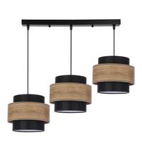 Viseća Svjetiljka Twin - boje hrasta/crna, Natur, metal/tekstil (75/20/100cm)