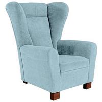Fotelja Chandler - smeđa/svijetlo plava, Design, tekstil/drvo (95/109/97cm) - Mömax