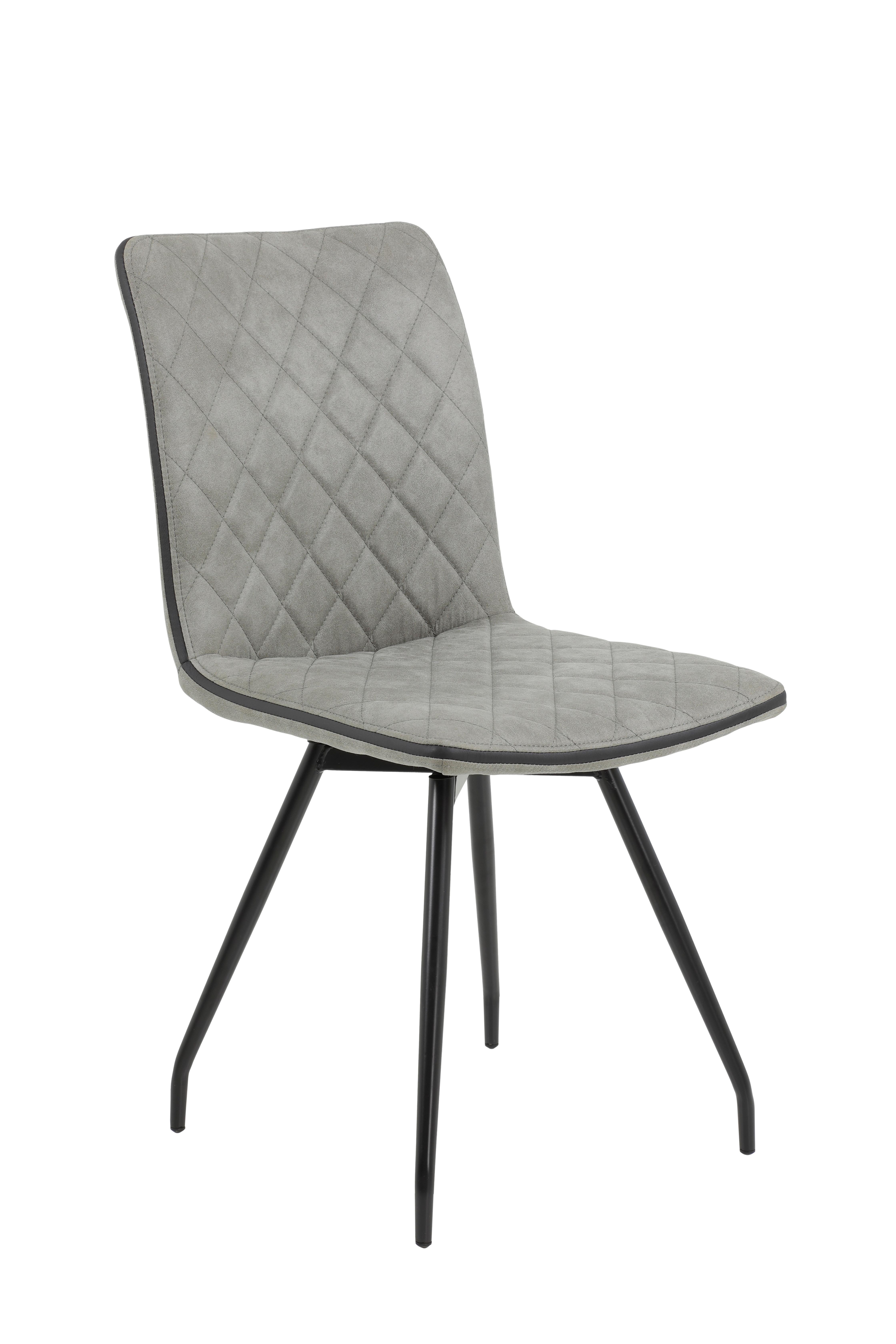 Stol Sabine, Siva - siva/črna, Moderno, kovina/tekstil (45/90/59cm)