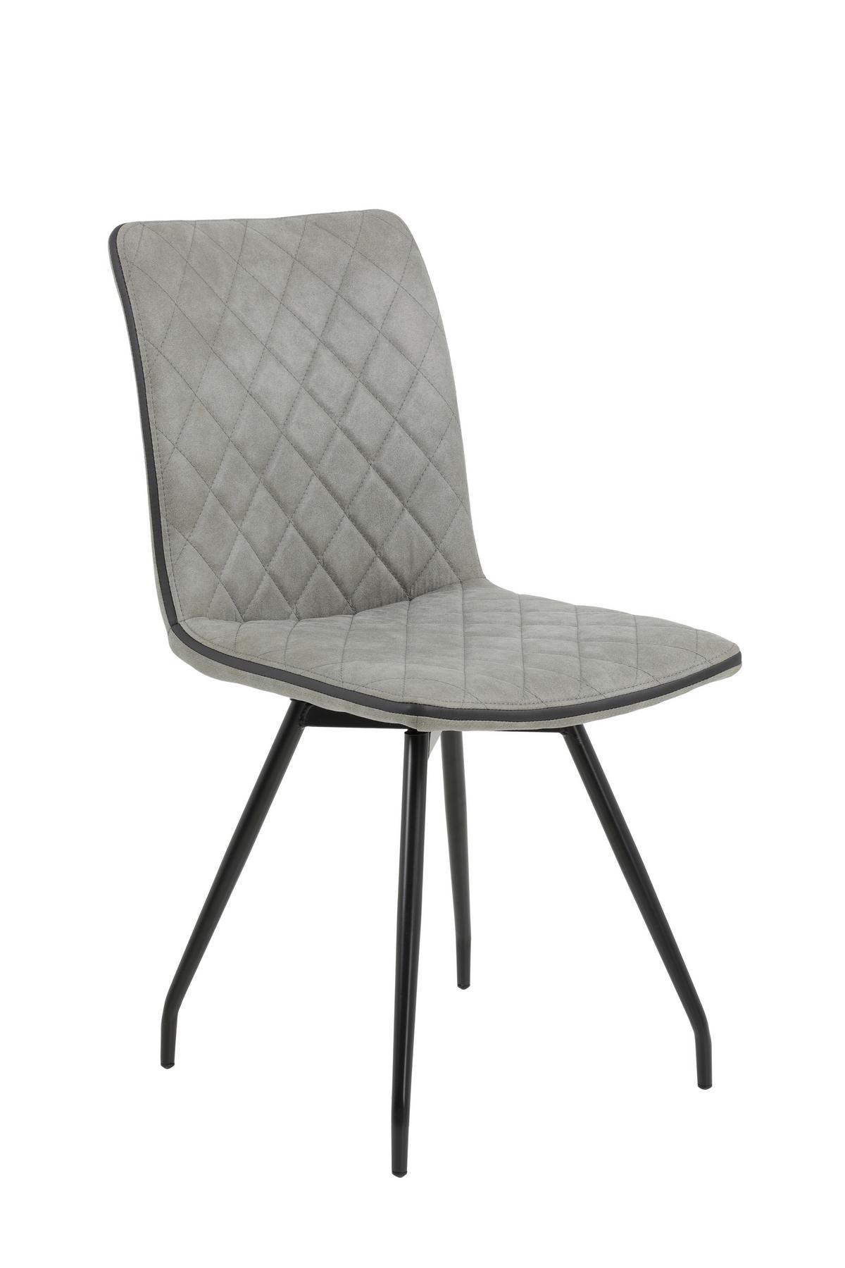 Stol Sabine, Siva - siva/črna, Moderno, kovina/tekstil (45/90/59cm)