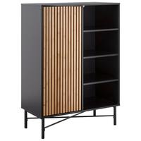 Kommode Madrid Natur/Schwarz Echtholz - Schwarz/Naturfarben, MODERN, Holz/Holzwerkstoff (80/114/40cm) - Mömax