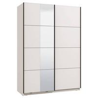 Schwebetürenschrank Gard 150 in Weiß - Schwarz/Weiß, KONVENTIONELL, Holzwerkstoff/Metall (146/217/61cm) - Mömax
