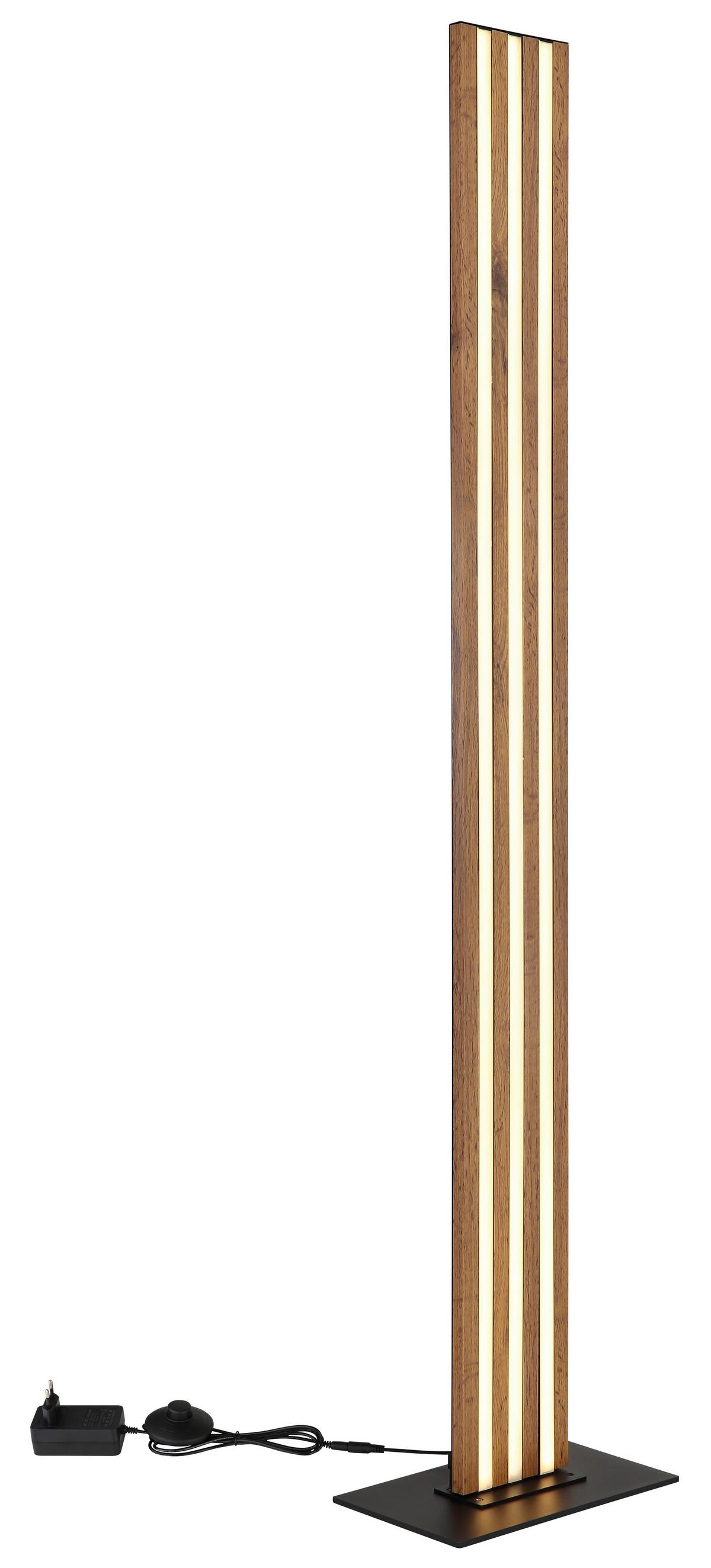Led Svjetiljka Podna 67347s  Hayden - tamno smeđa/crna, Design, drvni materijal/metal (30/18/140cm) - Globo