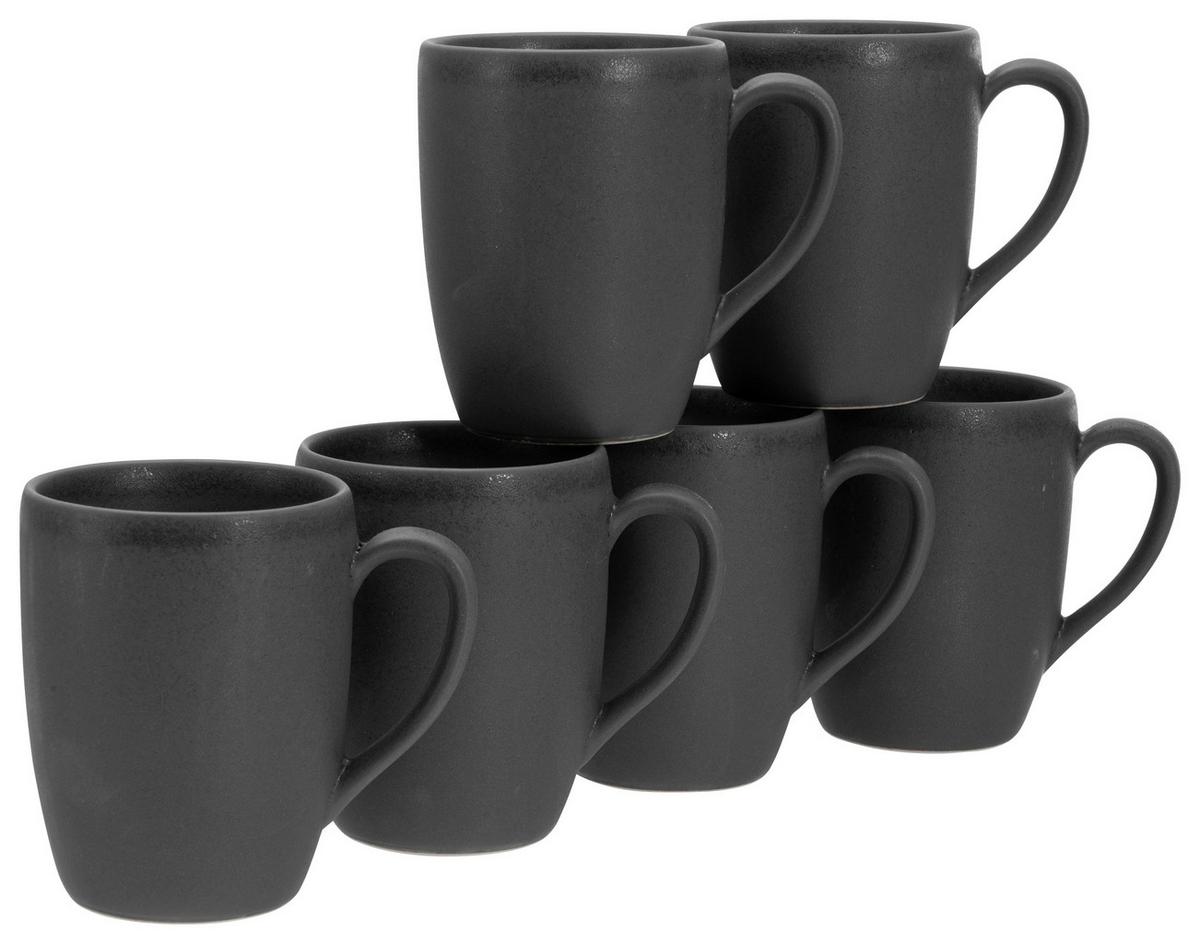 Set Skodelic Soft Touch Black, 6-Delni - črna, Basics, keramika (300ml) - Creatable
