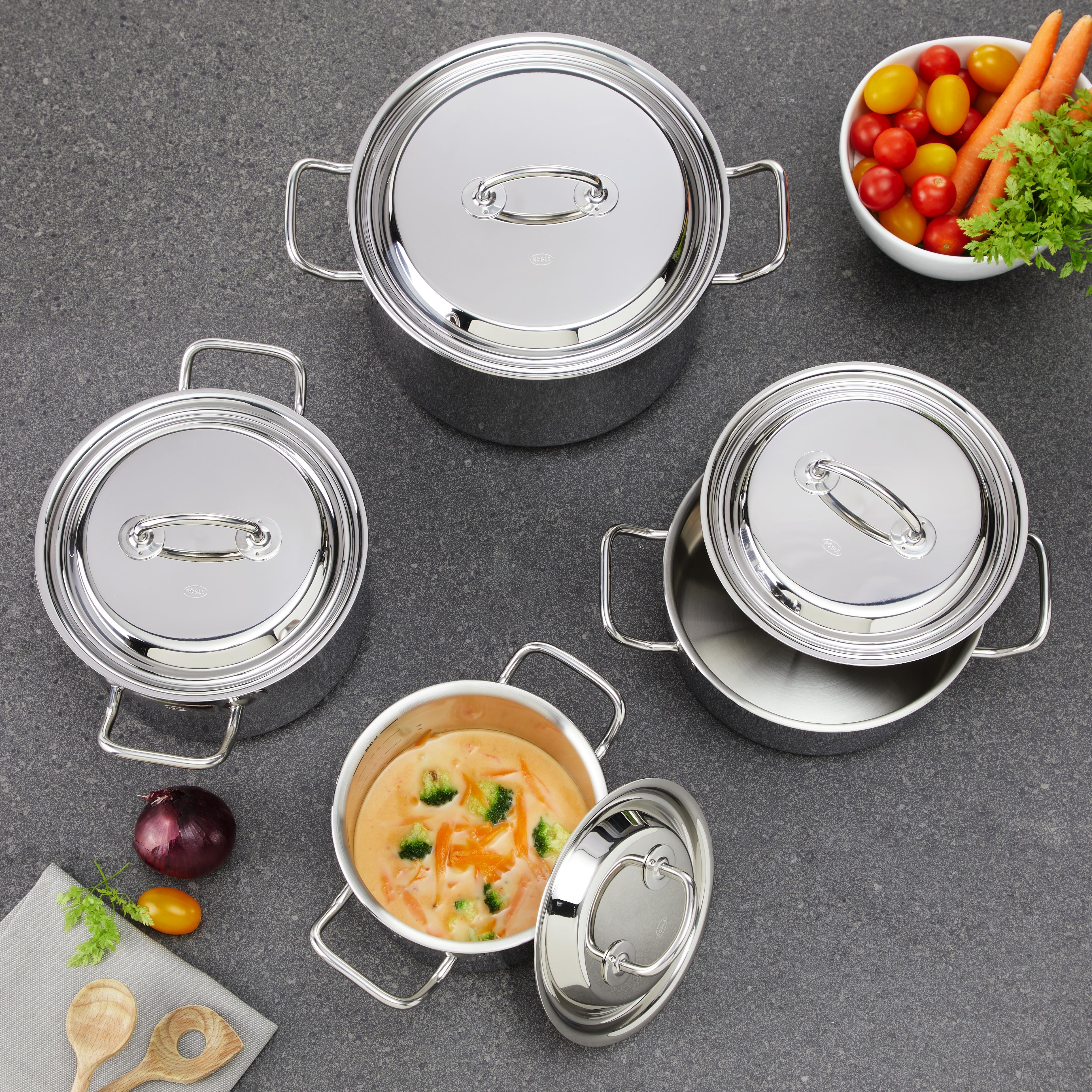 Kochtopfset Rösle Multiply 8-teilig - Edelstahlfarben/Silberfarben, KONVENTIONELL, Metall (57/28/24cm) - Rösle