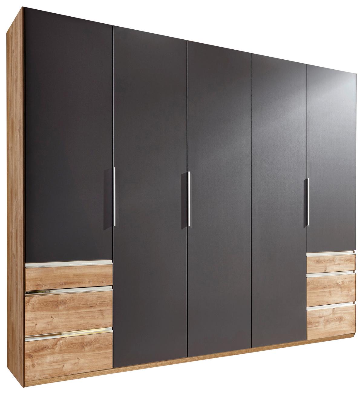 Ormar S Klasičnim Vratima Level 36a - boje grafita/boje hrasta, Moderno, drvni materijal/metal (250/216/58cm) - Modern Living