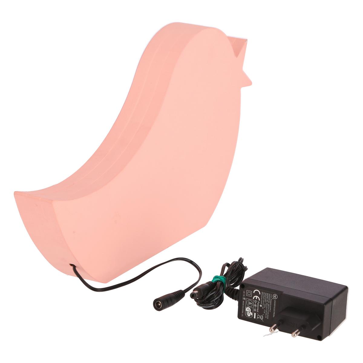 Dječja Stolna Svjetiljka Bird - pink, Basics, drvni materijal/plastika (33.5/3,5/19,5cm)