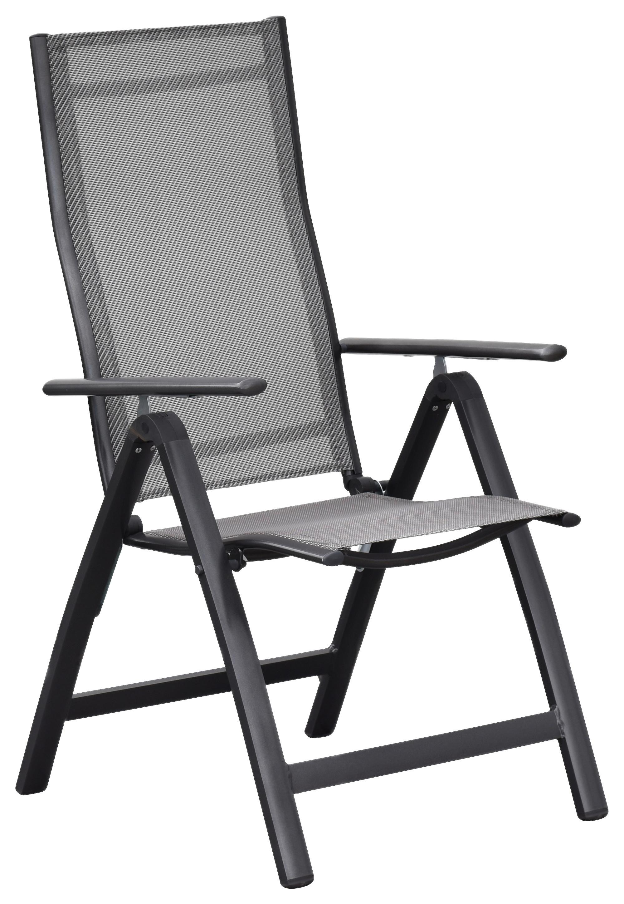 Set Zložljivih Vrtnih Stolov Carrara, 2 Kos - barve grafita/rjava, Moderno, kovina/tekstil - Gardenson