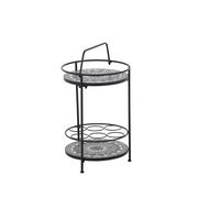 Gartentisch Mosaik ca. 42x74 cm Schwarz - Schwarz, KONVENTIONELL, Keramik/Metall (42/42/74cm) - Siena Garden