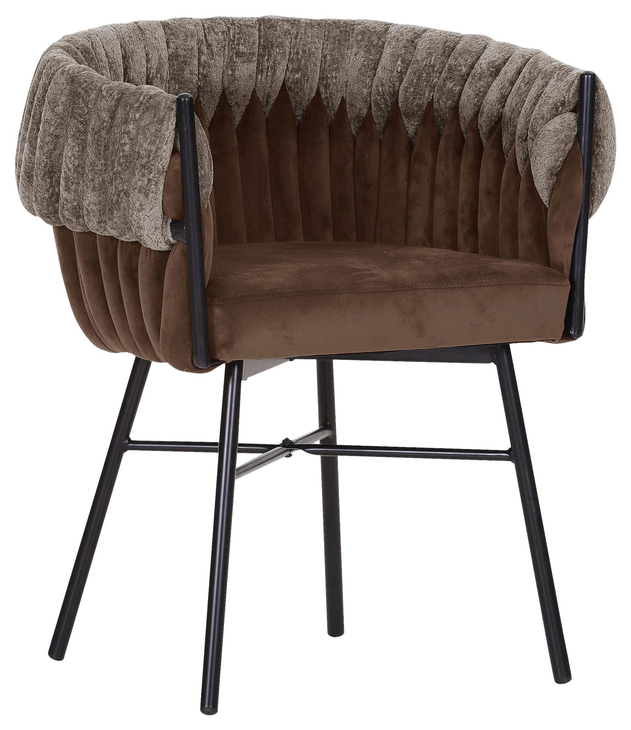 KRZESŁO Z PODŁOKIETNIKAMI TWISTY - kolor bagienny/czarny, Design, metal/tkanina (65/76/60cm) - Landscape