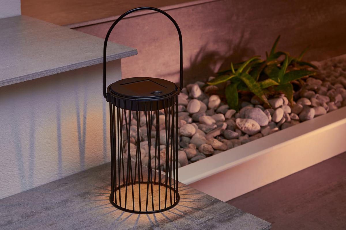 Szolárlámpa Levi - fekete, Modern, műanyag/fém (10/15,8-27cm) - Modern Living