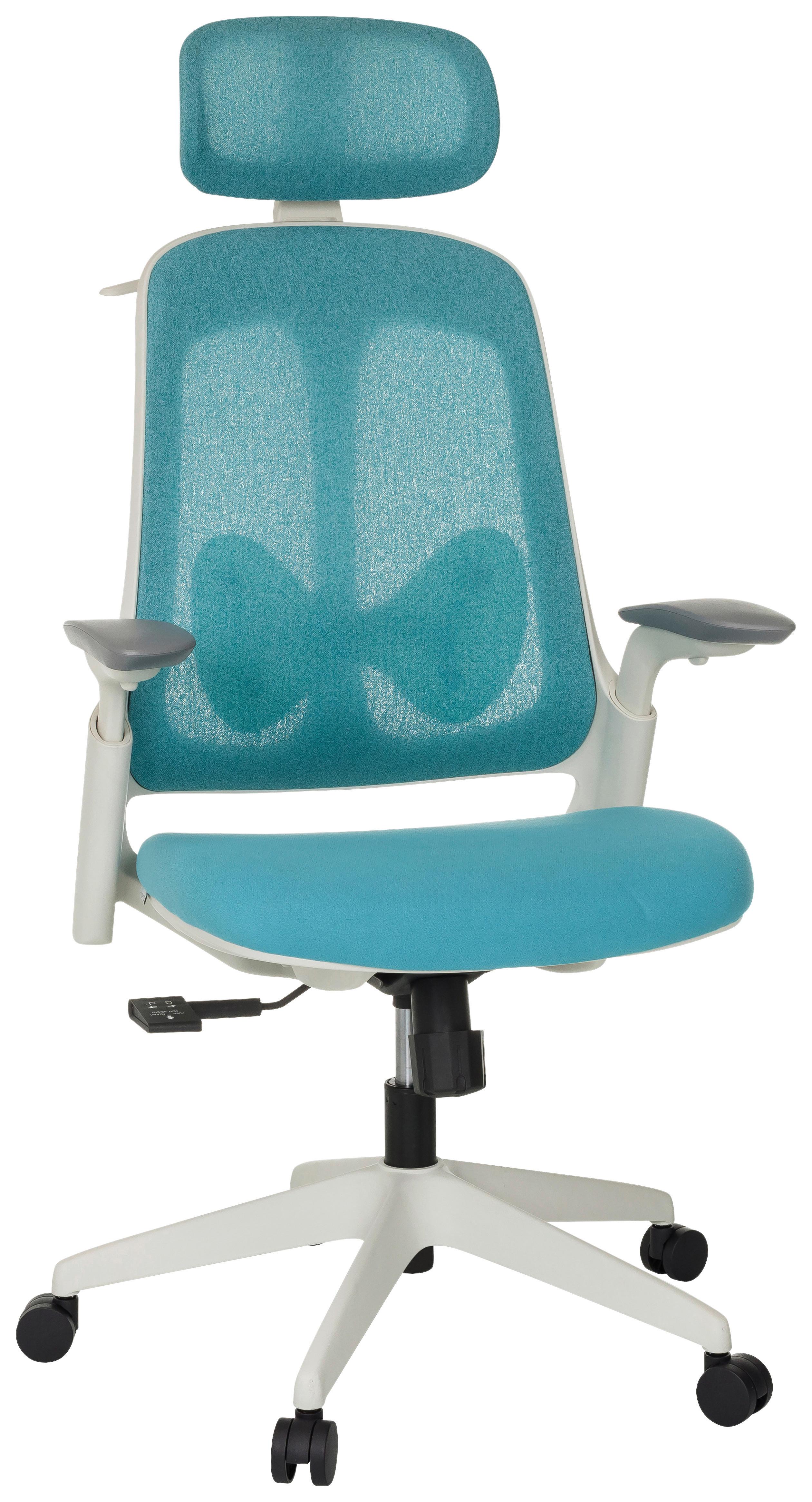Pisarniški Stol Arceo Wf, Modra - modra/bela, Moderno, umetna masa/tekstil (66/115-131/66cm) - MID.YOU
