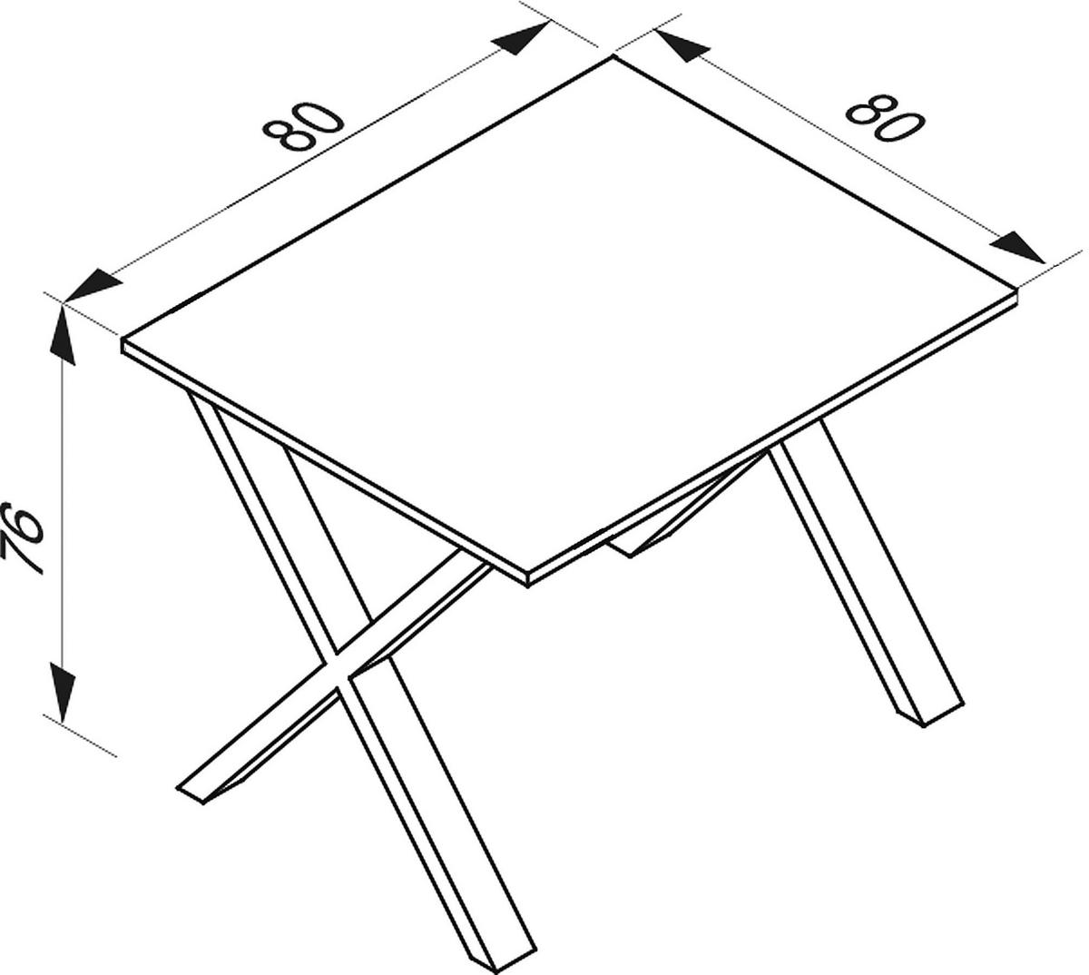 Pisalna Miza Lona, Bela, Črna - črna/bela, Moderno, kovina/leseni material (80/80/76cm) - MID.YOU