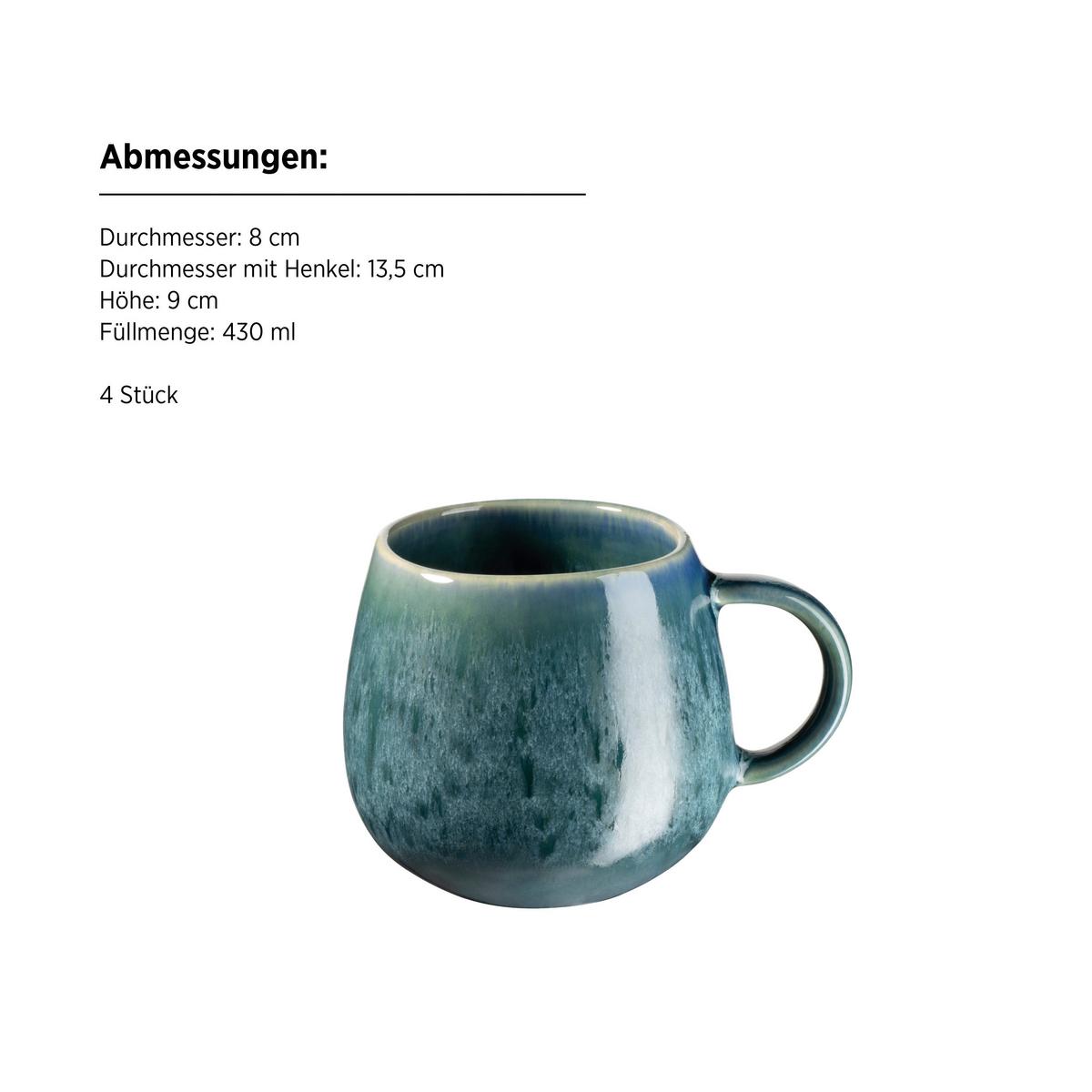 FRÜHSTÜCKSSET CARELLIA - Blau, Trend, Keramik - Mäser