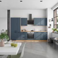 Küchenblock Easytouch High m. Geräten Dunkelblau - Eichefarben/Schwarz, MODERN, Holzwerkstoff/Metall (330cm) - Nobilia