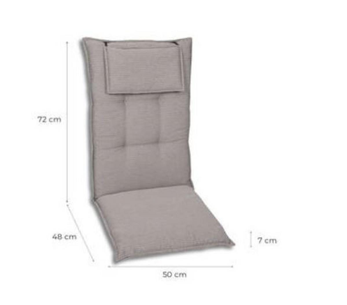 PODUSZKA NA FOTEL 23949 - szary, Basics, tkanina (50/120cm)