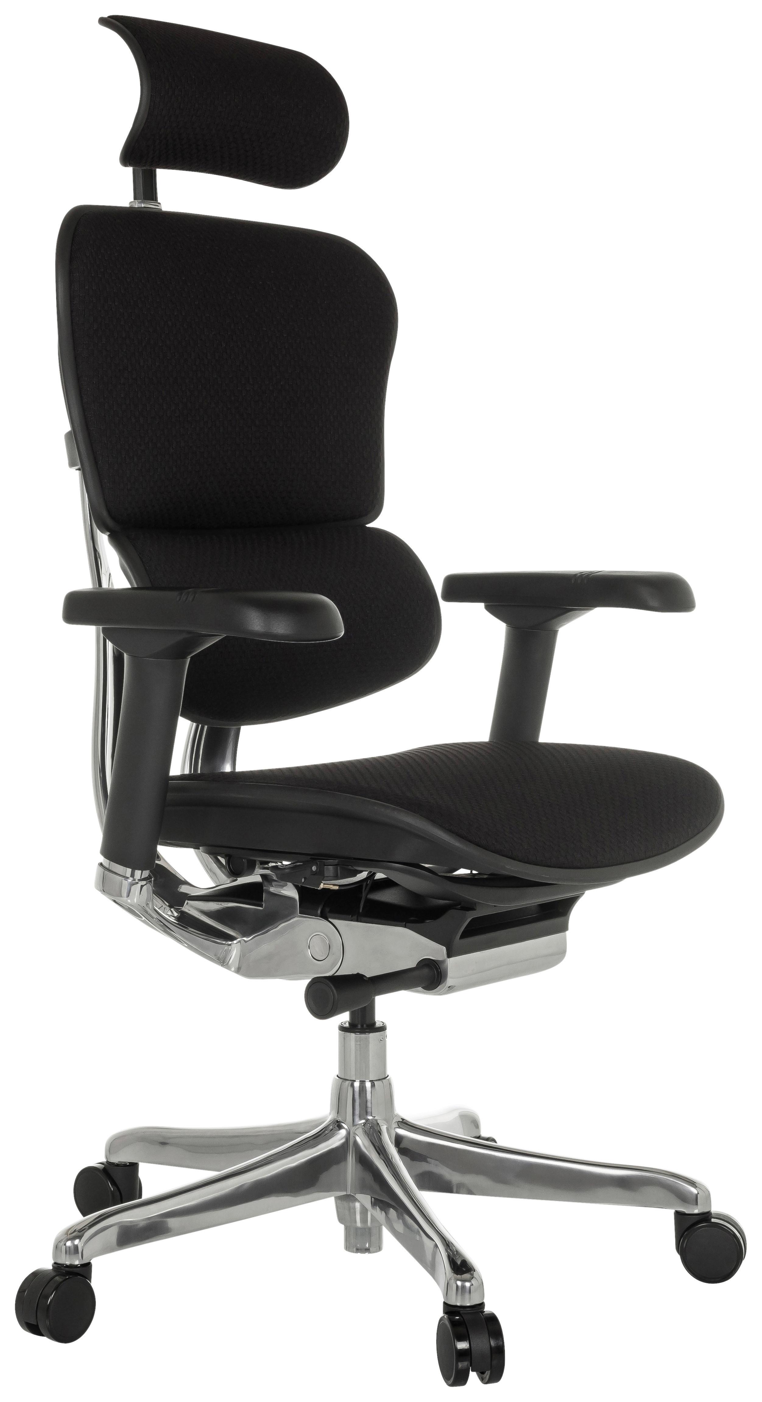 Drehstuhl Ergohuman Gen2 Schwarz - Silberfarben/Schwarz, MODERN, Kunststoff/Textil (78/117-136/64cm) - MID.YOU