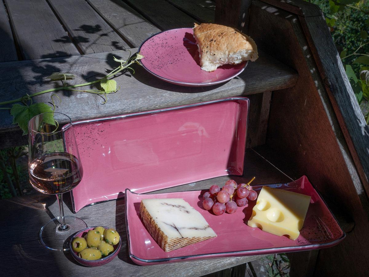 Set Pladnjev Za Serviranje Berry, 2-Delni - temno roza, Trend, keramika (16,5/33cm) - Creatable