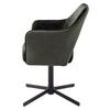STOL MED ARMSTÖD VALLETTA - olivgrön/svart, Klassisk, metall/textil (61/85/60cm) - Premium Living