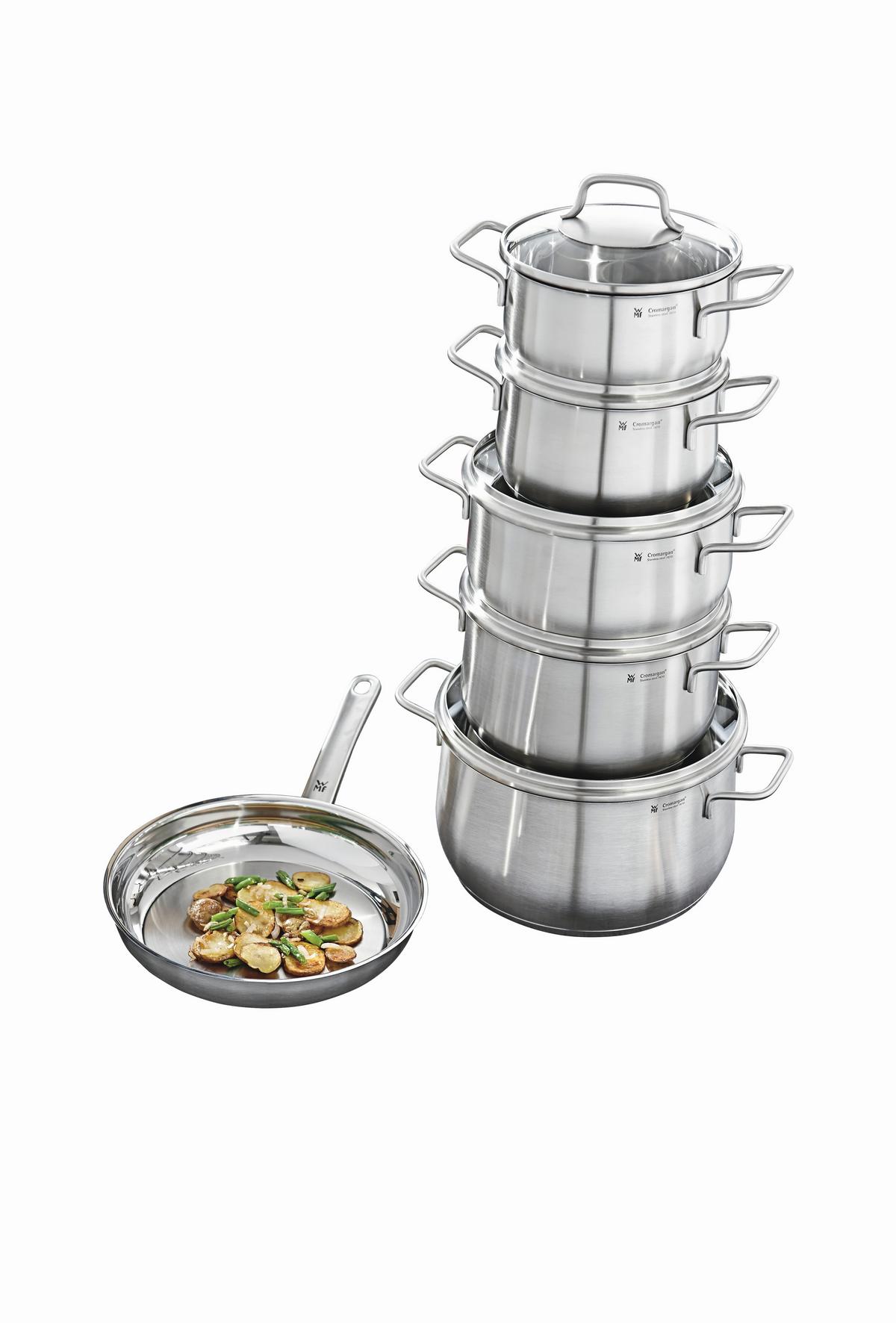 ZESTAW GARNKÓW 0739166030 WMF - kolor stalowy/przejrzysty, Basics, metal/szkło - WMF