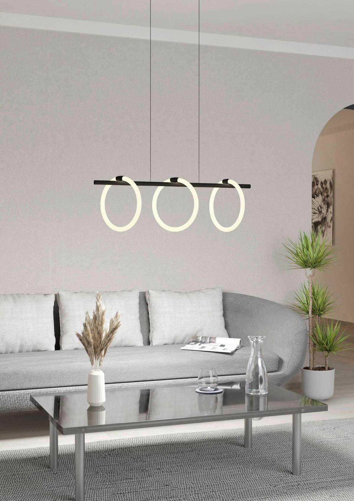 Led-hängeleuchte 900562_caranacoa - Weiss/Schwarz, Design, Kunststoff/Metall (78/23/110cm) - Eglo