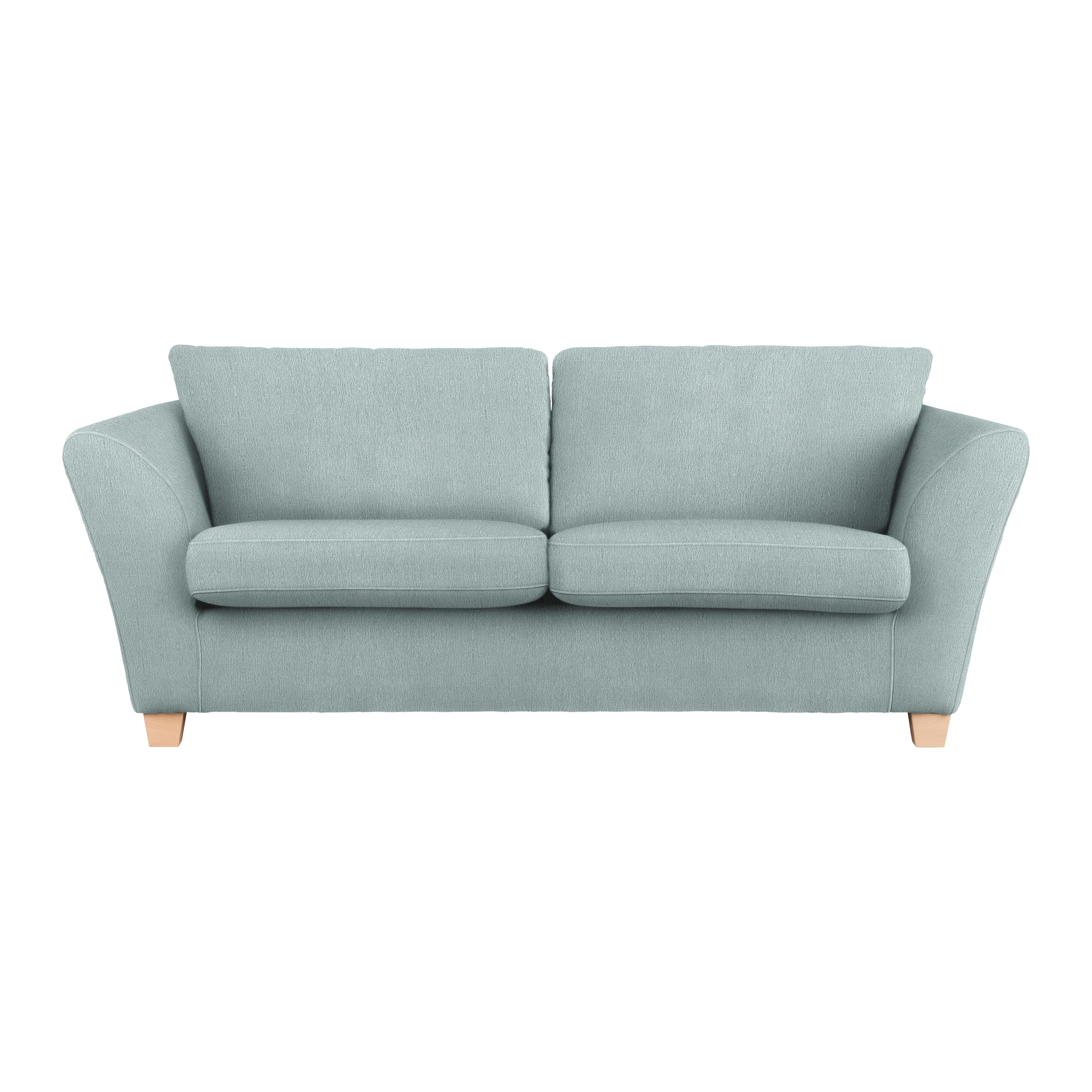 3-Sitzer-Sofa Devado Petrol - Petrol/Naturfarben, Holz/Textil (216/70-85/95cm) - Mömax