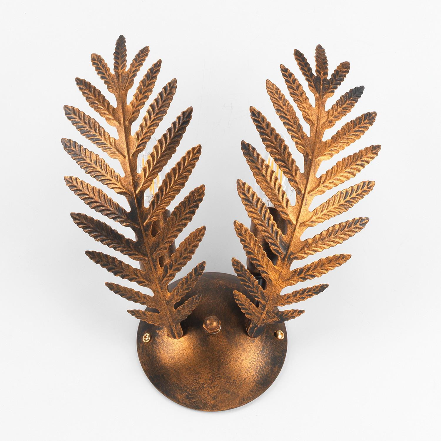Wandleuchte Felce Bronzo Bronzefarben max.  Watt - Bronzefarben, Natur, Metall (30/14cm)