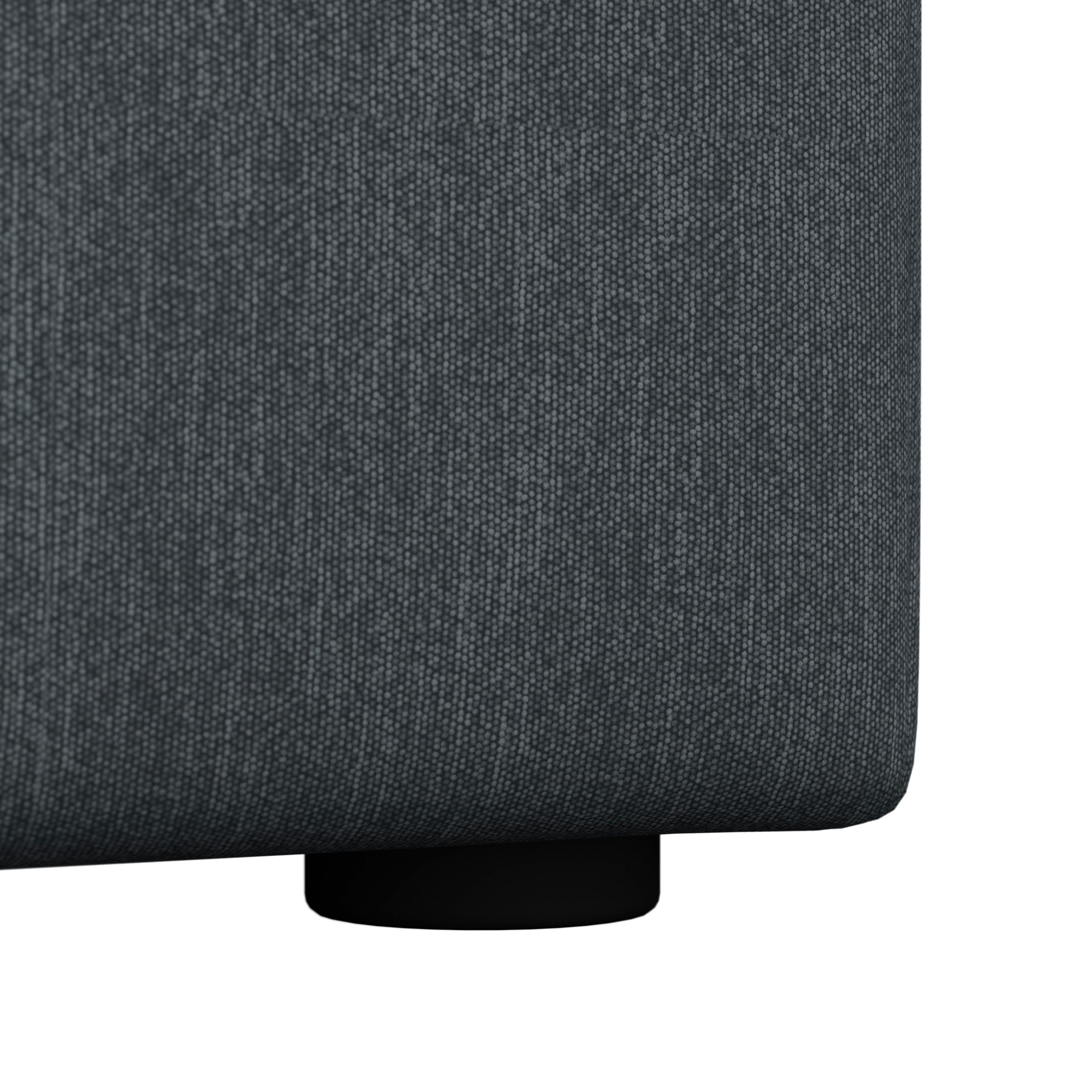 BOXSÄNG MARCO - Graublau/svart, Modern, trä/textil (180/200cm) - Bessagi Home