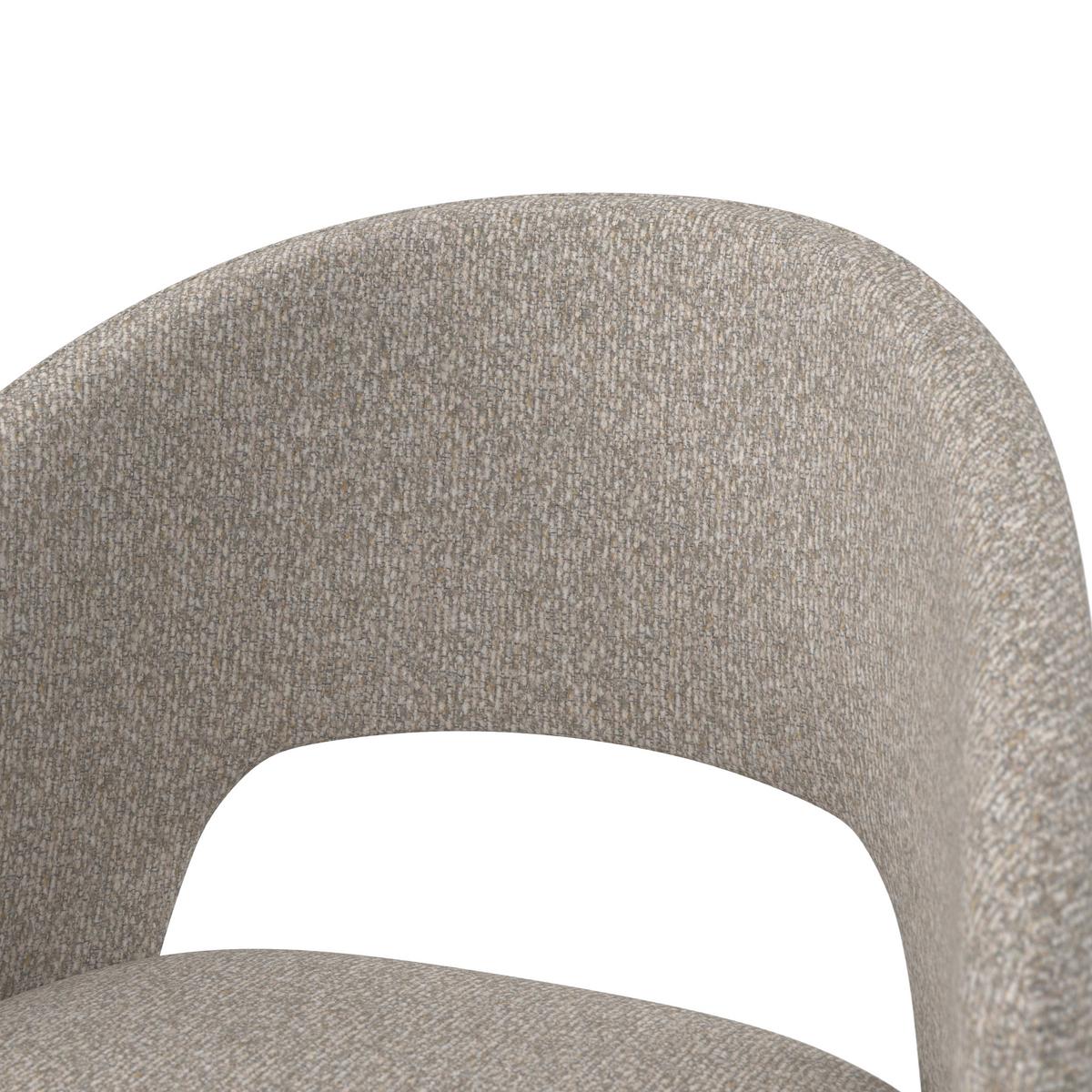 Stuhl Nadiya Hellgrau Leinenoptik Gepolstert - Hellgrau/Schwarz, MODERN, Holz/Textil (52/78/56cm) - Bessagi Home