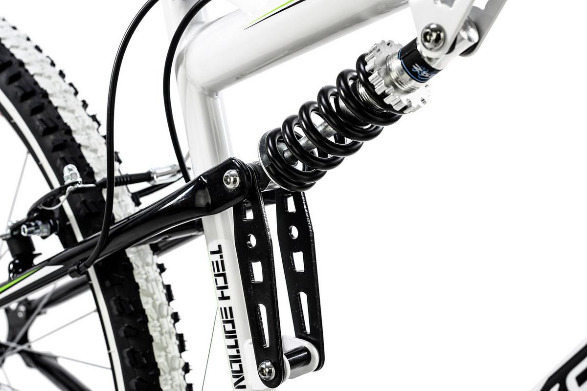 Mountainbike Fully 26'' Scrawler RH 51cm - Weiß/Grün, Basics, Metall (180/70cm) - Atrigo