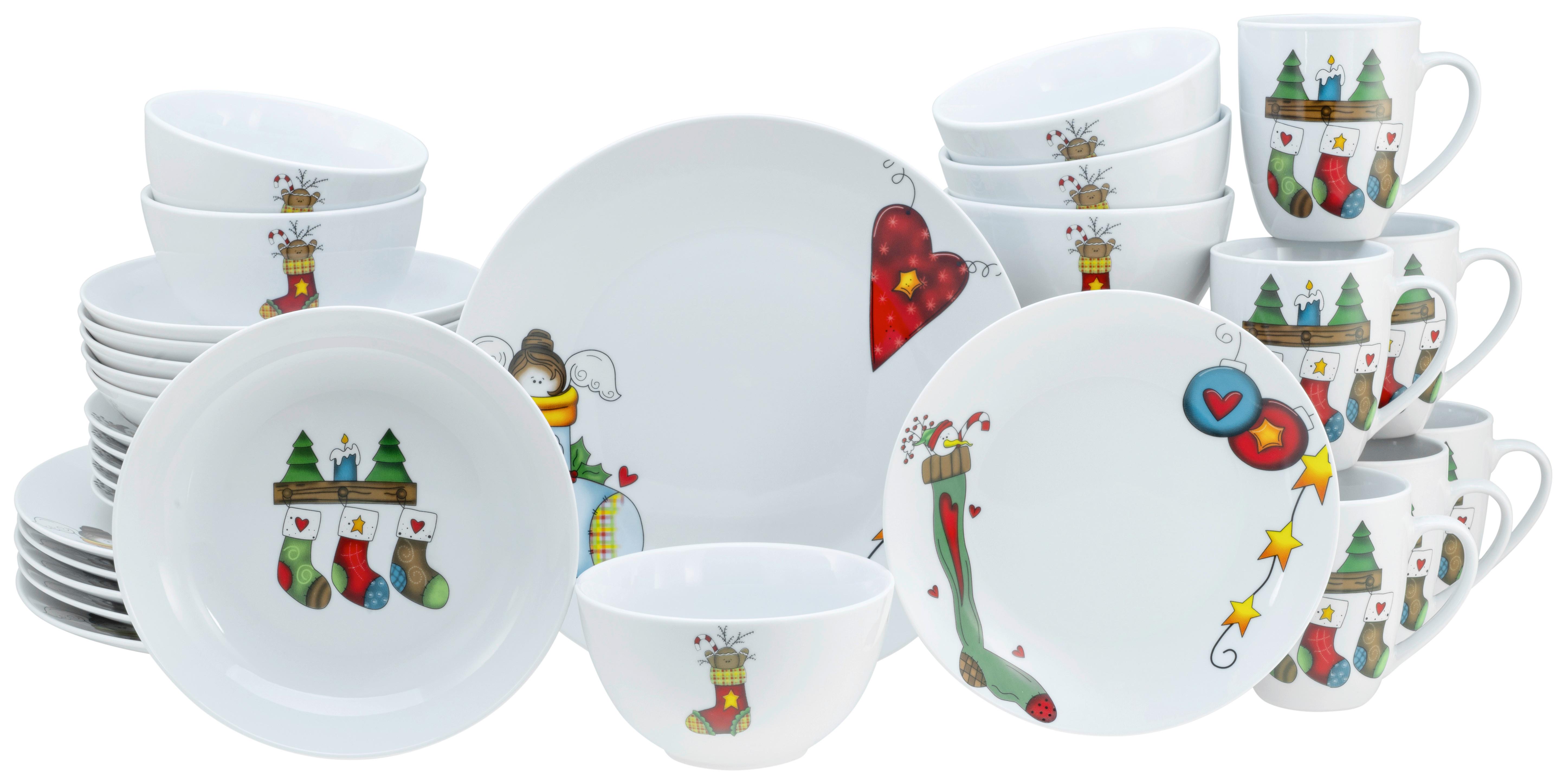 Kombiservice Luna Multicolor, 30-teilig - Basics, Keramik (33,5/31/31,5cm) - Creatable
