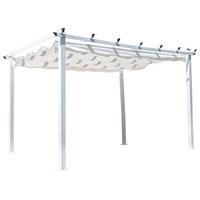 Pergola Lazio ca. 395x245x295 cm Weiß - Weiß, KONVENTIONELL, Textil (395/245/295cm) - Gardenson
