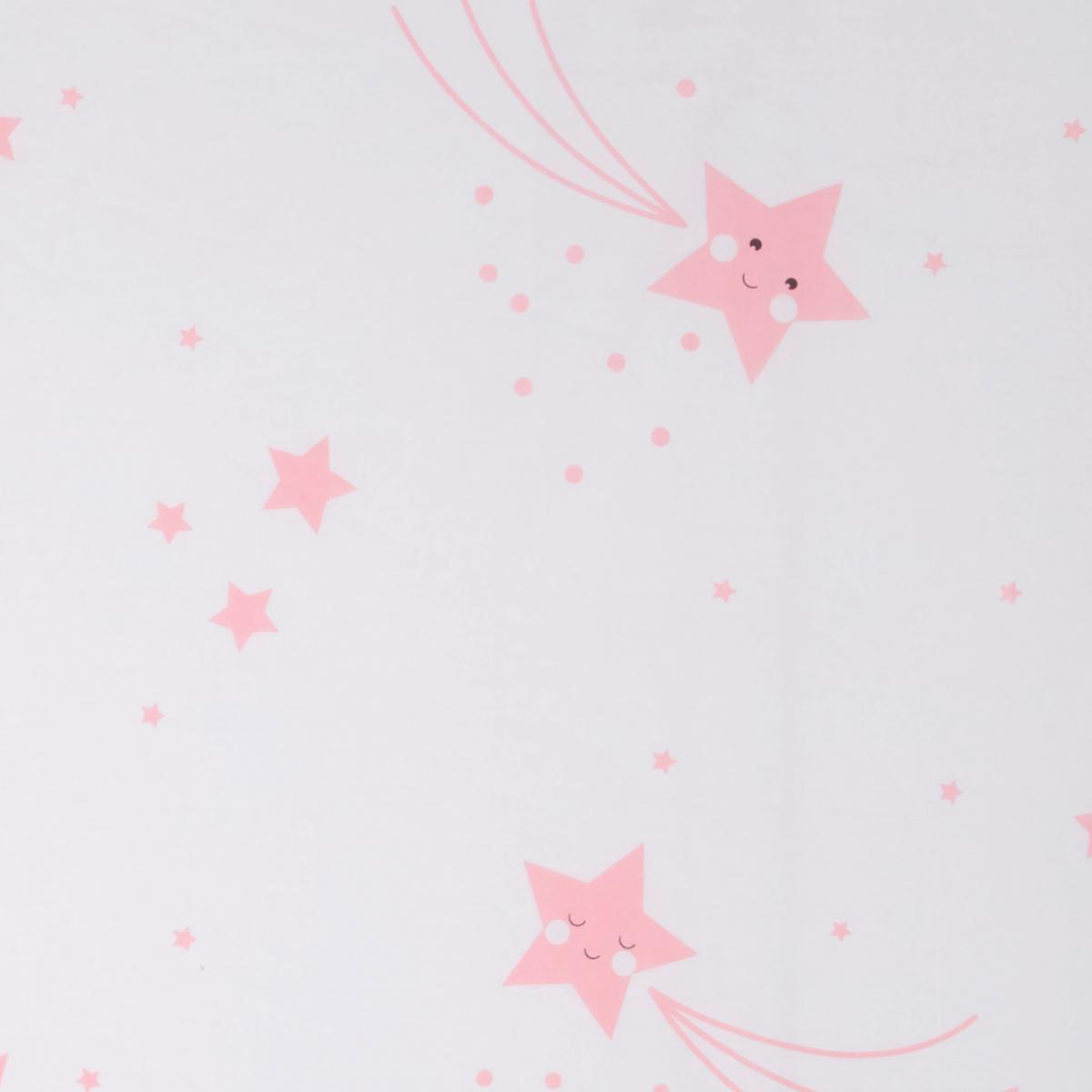 POŚCIEL NIEMOWLĘCA STERNENSCHWEIF - różowy/biały, Basics, tkanina (100/135cm) - My Baby Lou