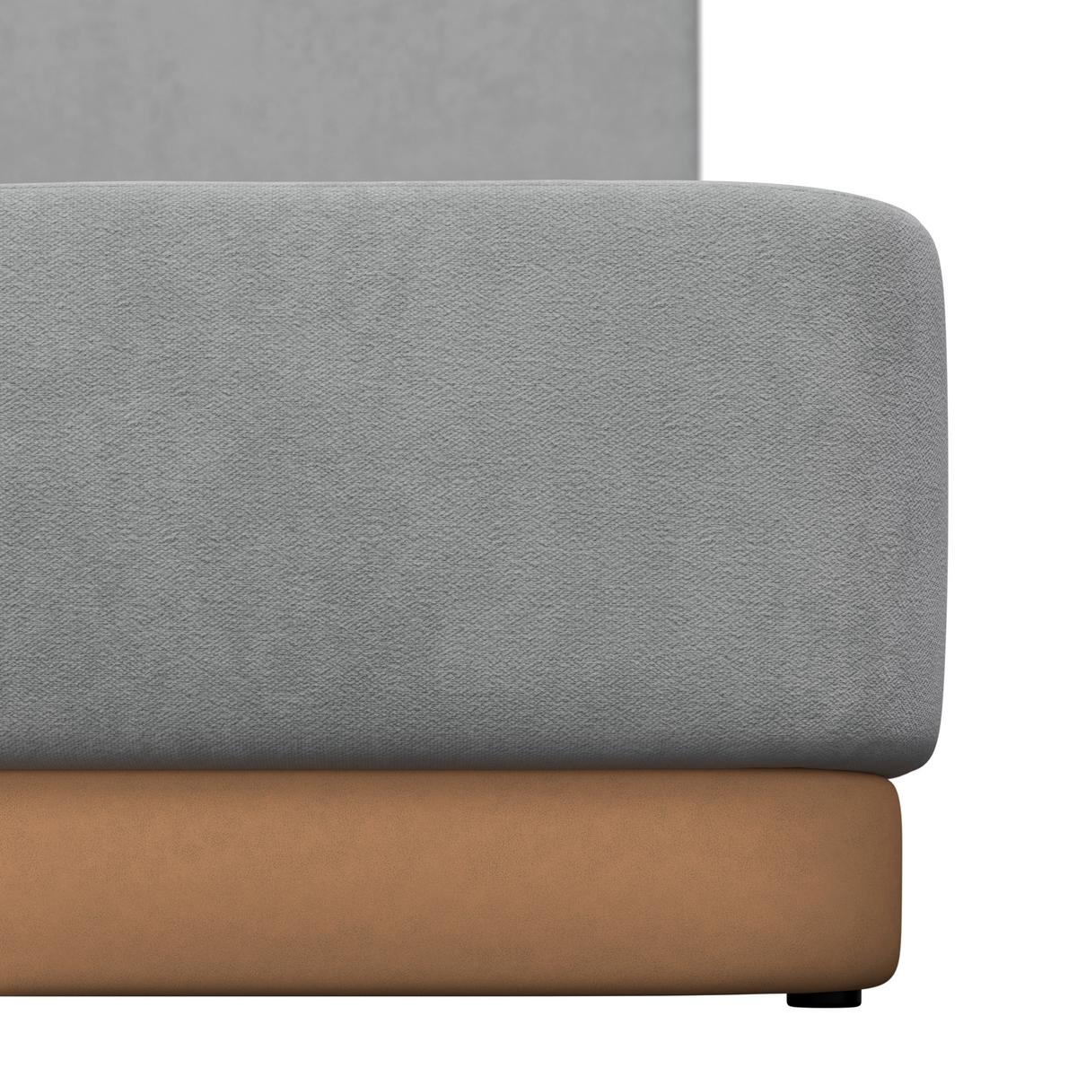 Oblazinjena Postelja Josef, Svetlo Siva, 160x200 - siva/črna, Moderno, kovina/tekstil (160/200cm) - Bessagi Home