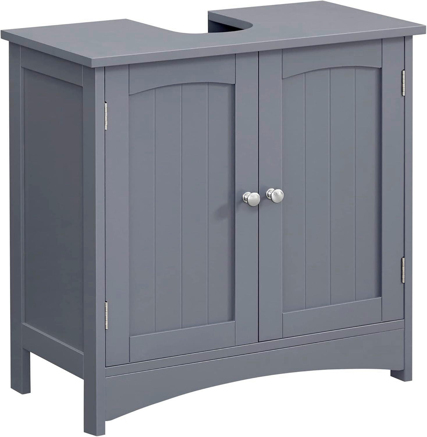 WASCHBECKENUNTERSCHRANK FLOOR CABINET - Silberfarben/Grau, MODERN, Holzwerkstoff/Metall (60/60/30cm) - MID.YOU