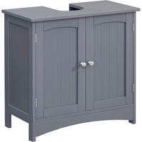 WASCHBECKENUNTERSCHRANK FLOOR CABINET - Silberfarben/Grau, MODERN, Holzwerkstoff/Metall (60/60/30cm) - MID.YOU