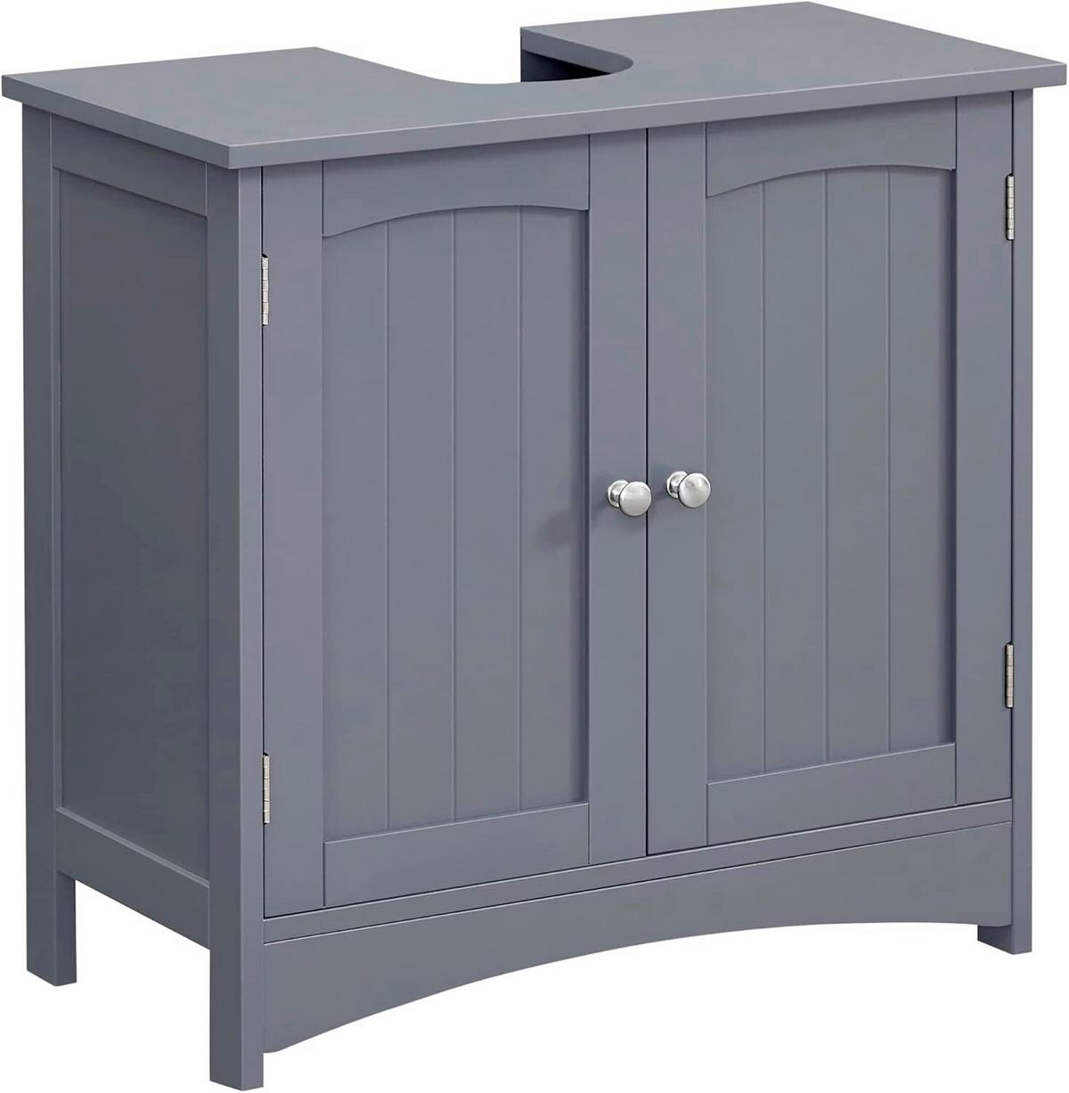 WASCHBECKENUNTERSCHRANK FLOOR CABINET - Silberfarben/Grau, MODERN, Holzwerkstoff/Metall (60/60/30cm) - MID.YOU