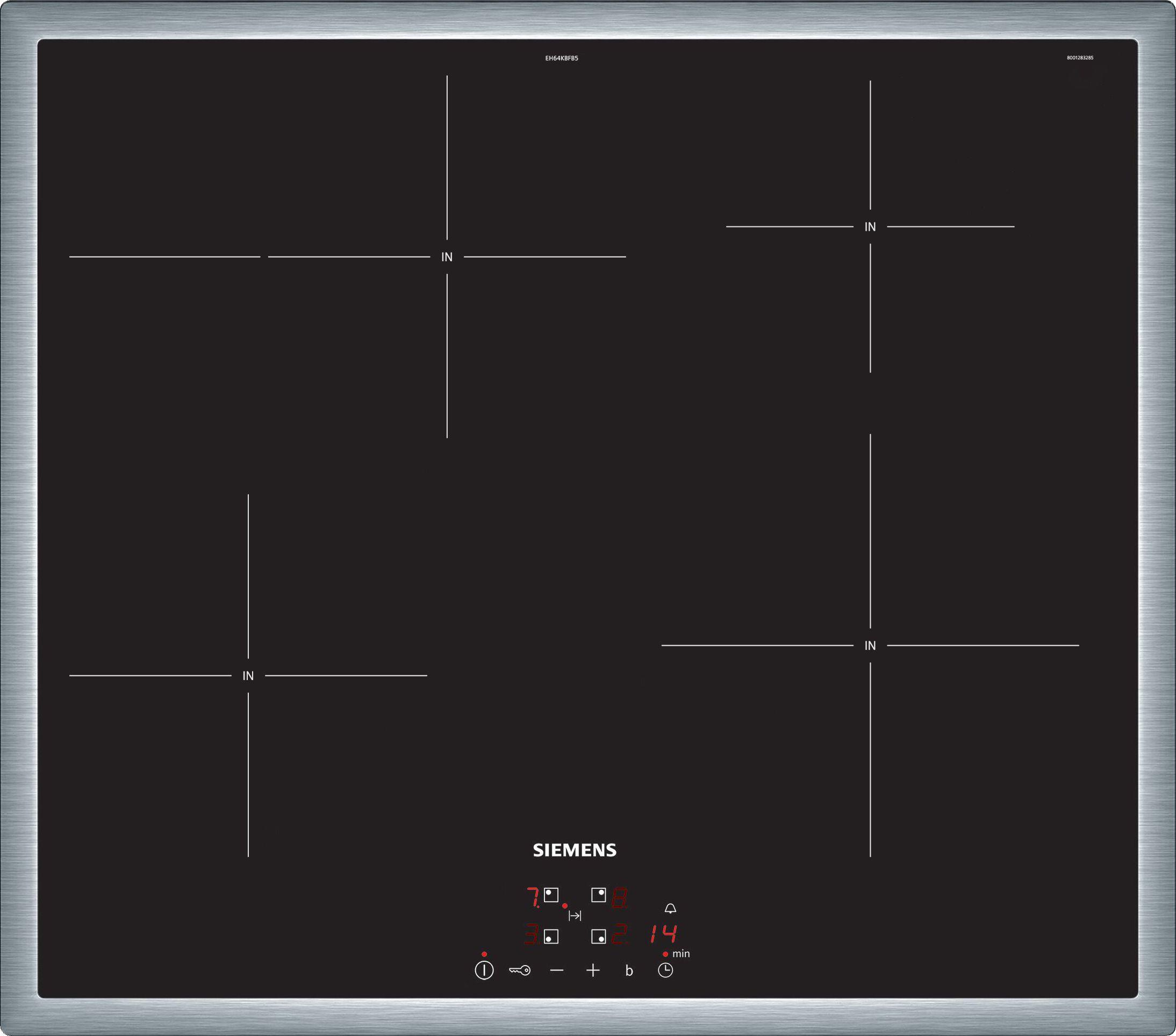 Induktionskochfeld EH64KBFB5E Schwarz - Schwarz, KONVENTIONELL, Glas/Metall (58,3/5,5/51,3cm) - Siemens