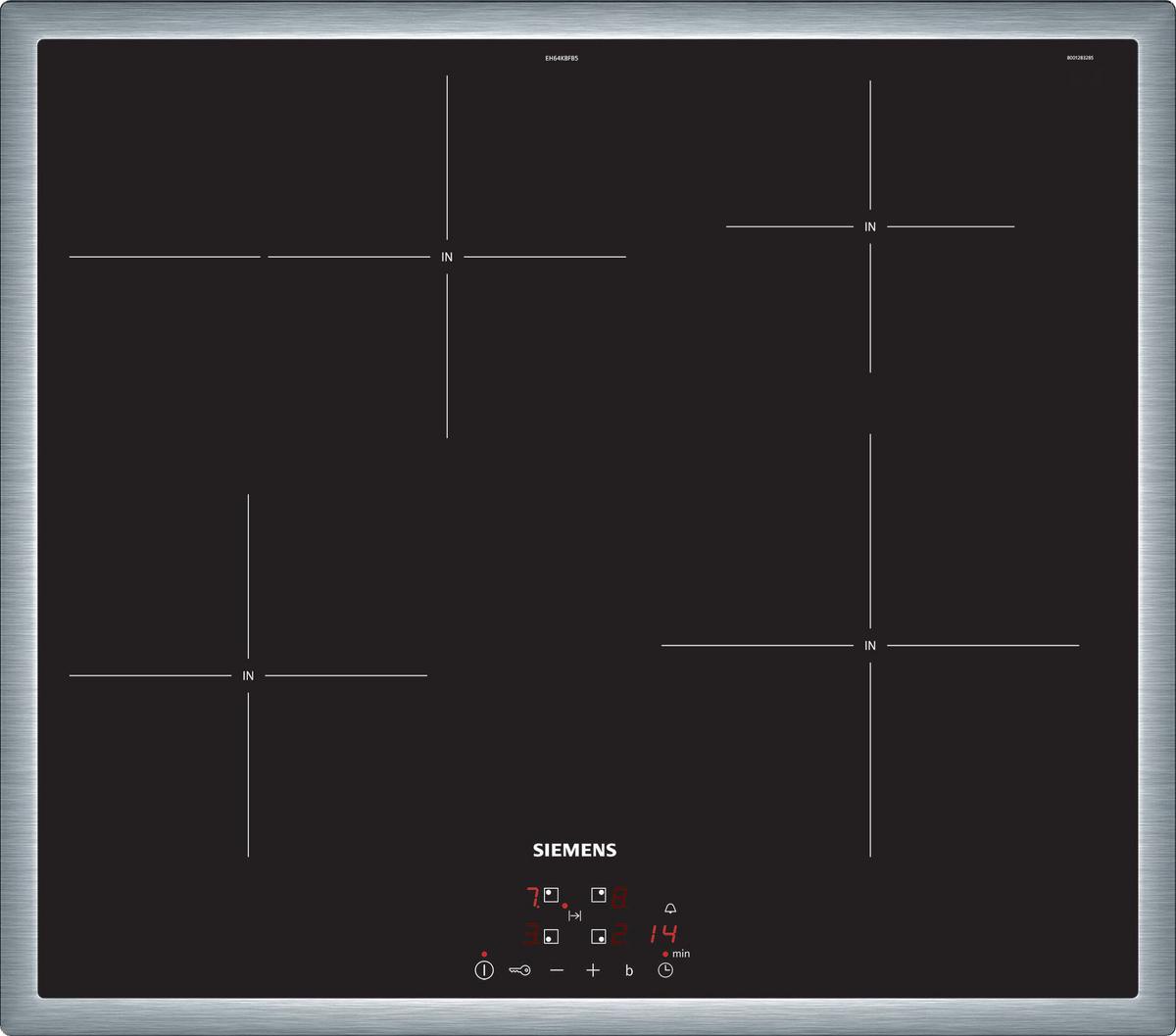 Induktionskochfeld EH64KBFB5E Schwarz - Schwarz, KONVENTIONELL, Glas/Metall (58,3/5,5/51,3cm) - Siemens