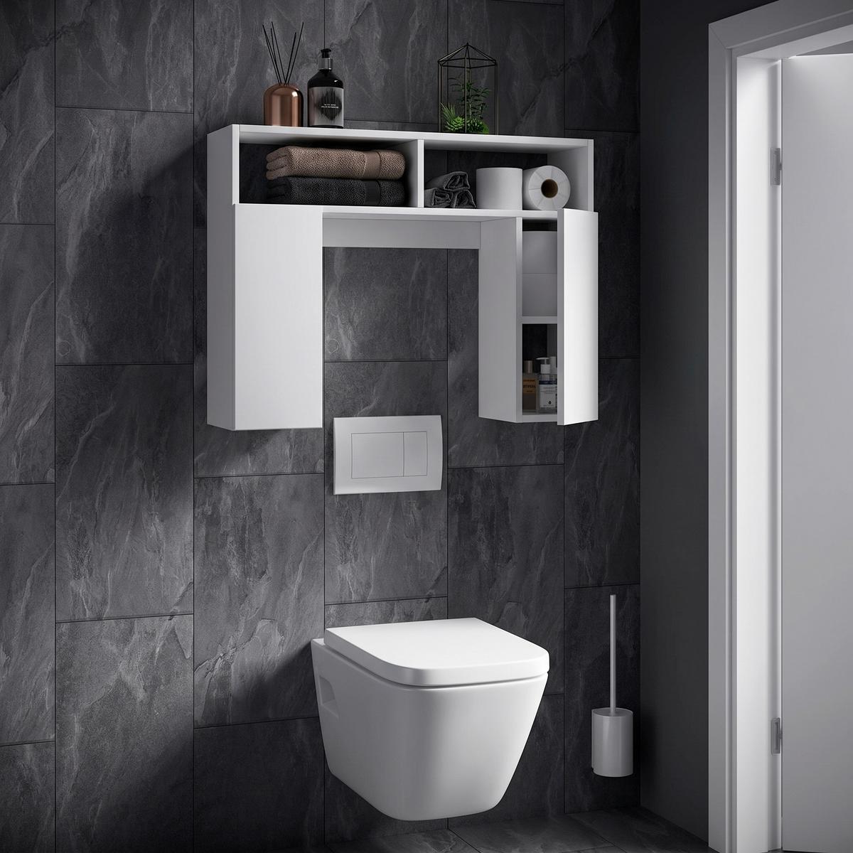 Kopalniški Regal Tinoli S, Bela - bela, Moderno, leseni material (76/61/20cm) - MID.YOU