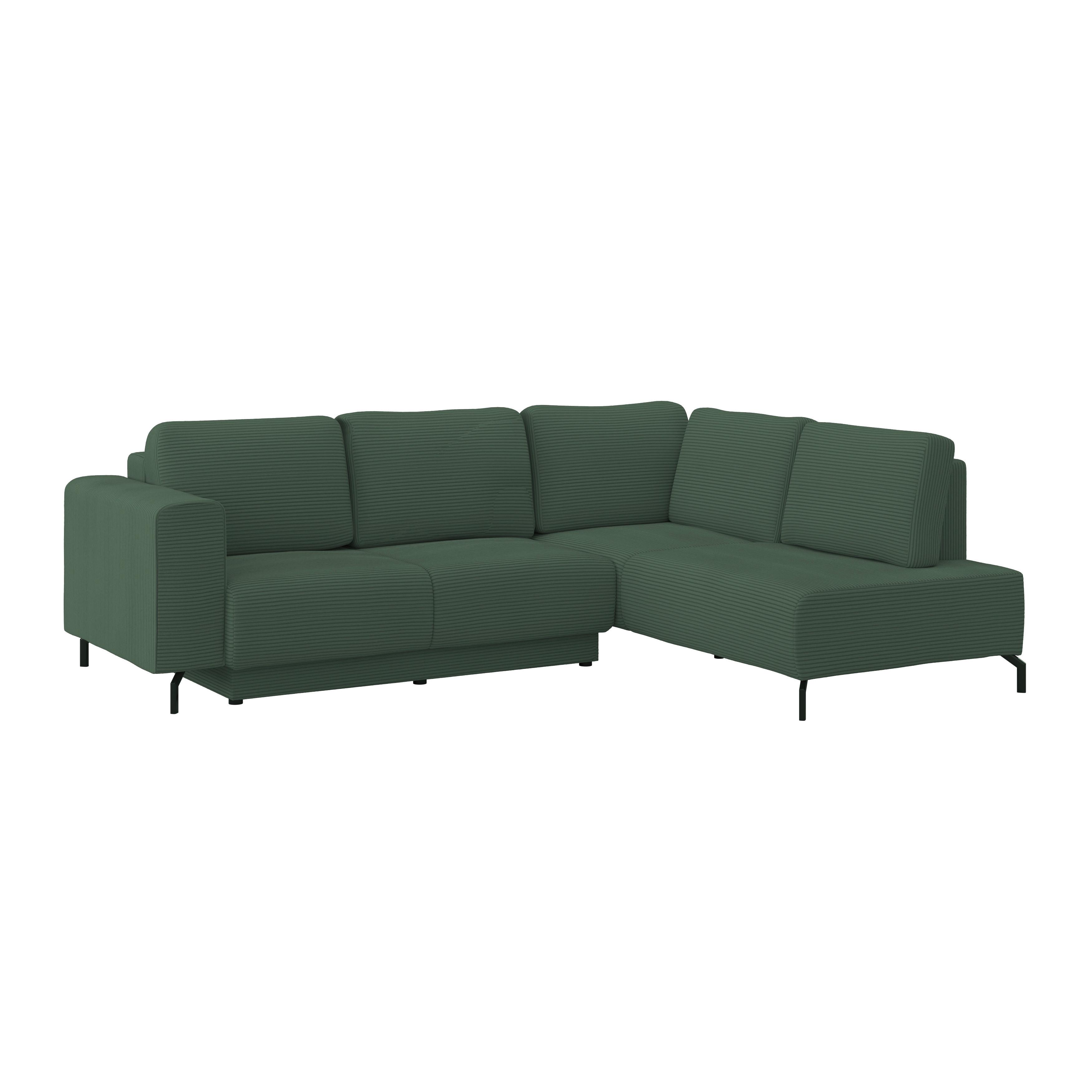 Kutna Garnitura Veni - tamno zelena/crna, Moderno, tekstil (272/210cm) - Modern Living