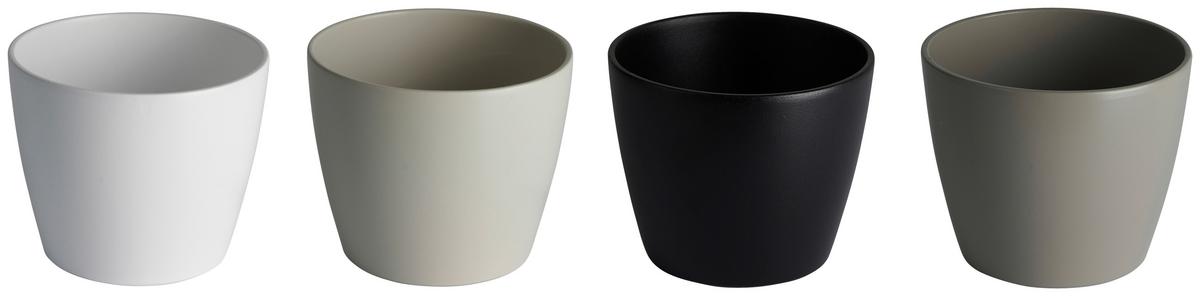 Übertopf Luisa in diversen Farben - Schwarz/Weiß, MODERN, Keramik (31/25cm) - Mömax