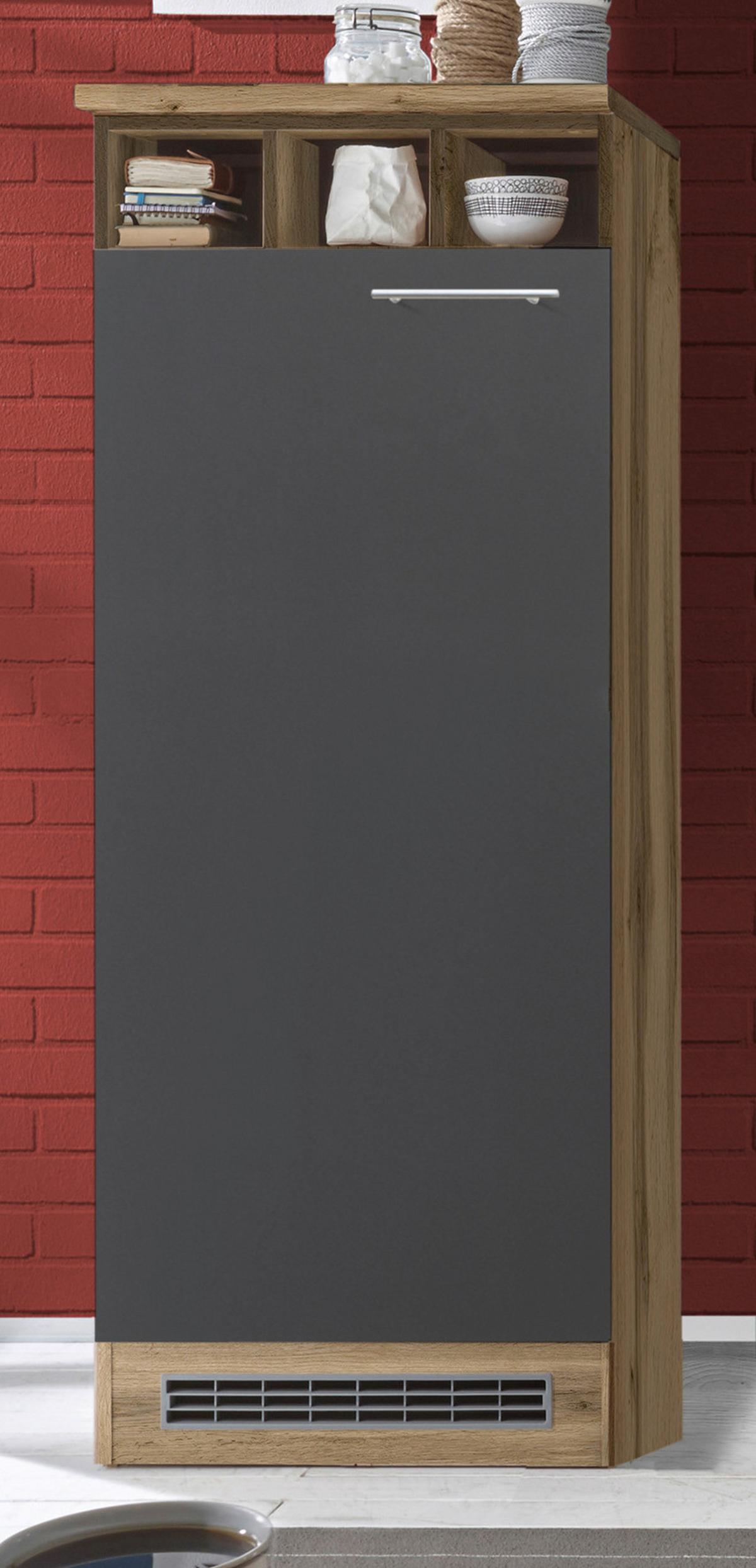 Küchenleerblock LBBEKB280EGC - Wildeiche/Edelstahlfarben, Basics, Holzwerkstoff/Metall (280cm) - Respekta