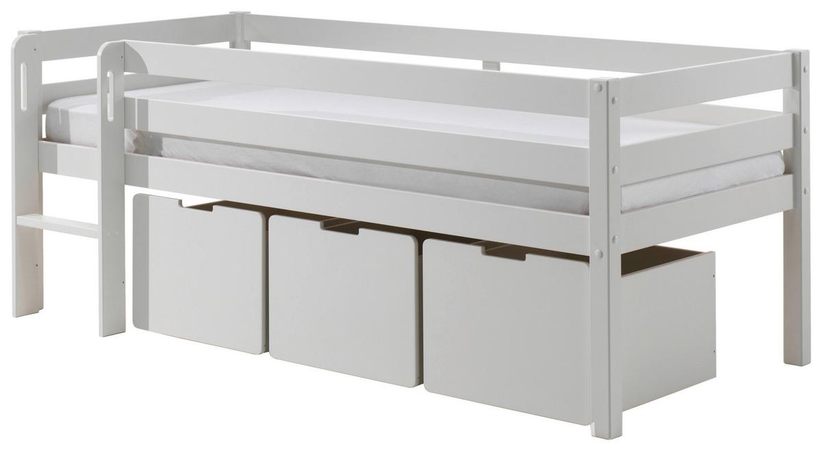 Spielbett Pino Weiß mit Stauraum - Weiß, MODERN, Holz (90/200cm) - Vipack