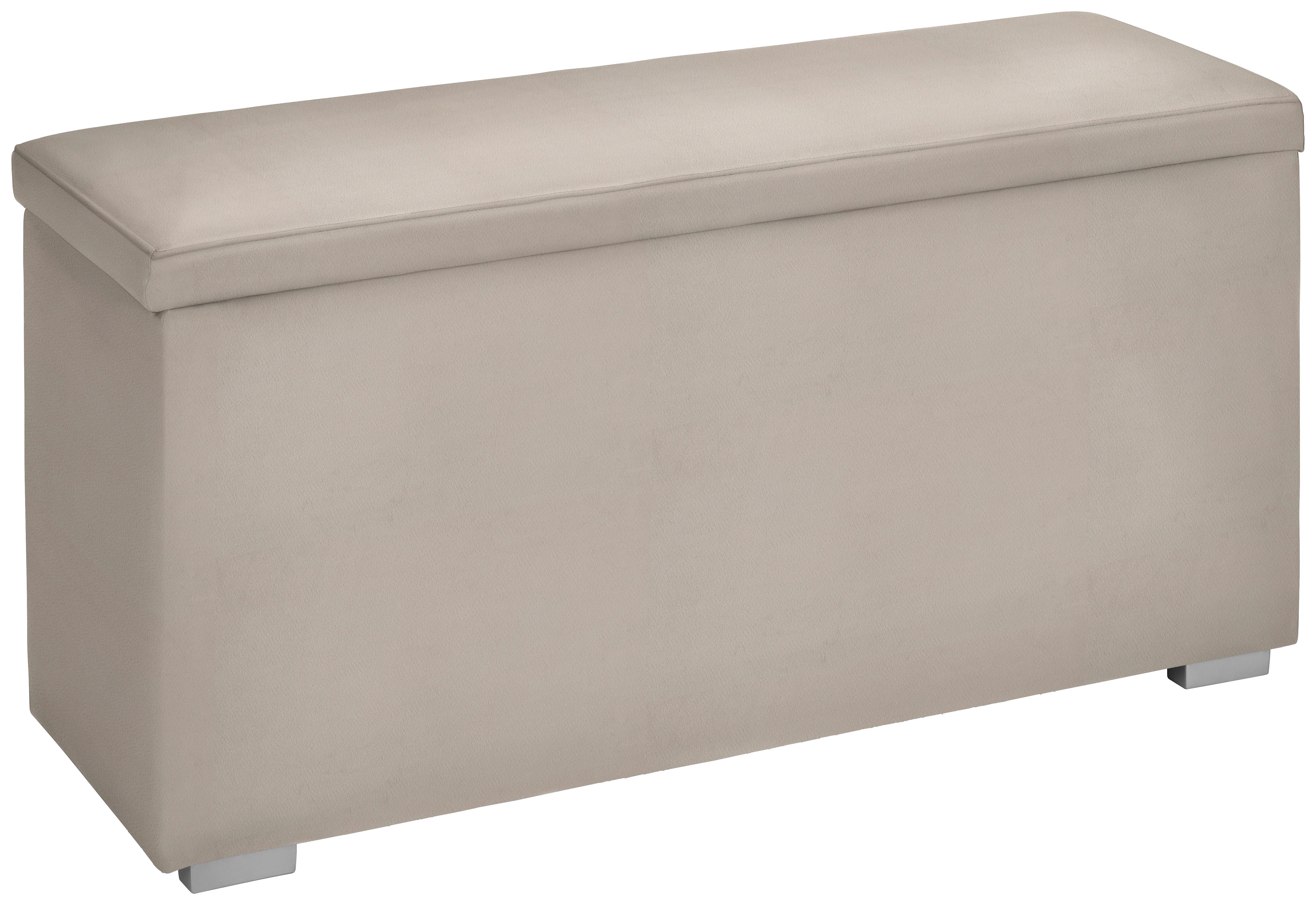 Truhenbank in Beige - Beige/Schwarz, Konventionell, Kunststoff/Textil (111/54/39cm) - Premium Living