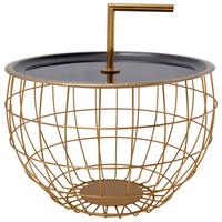 BEISTELLTISCH ART DECO 545 SCHWARZ - Goldfarben/Schwarz, Design, Metall (42,5/42,5/29cm) - Kayoom