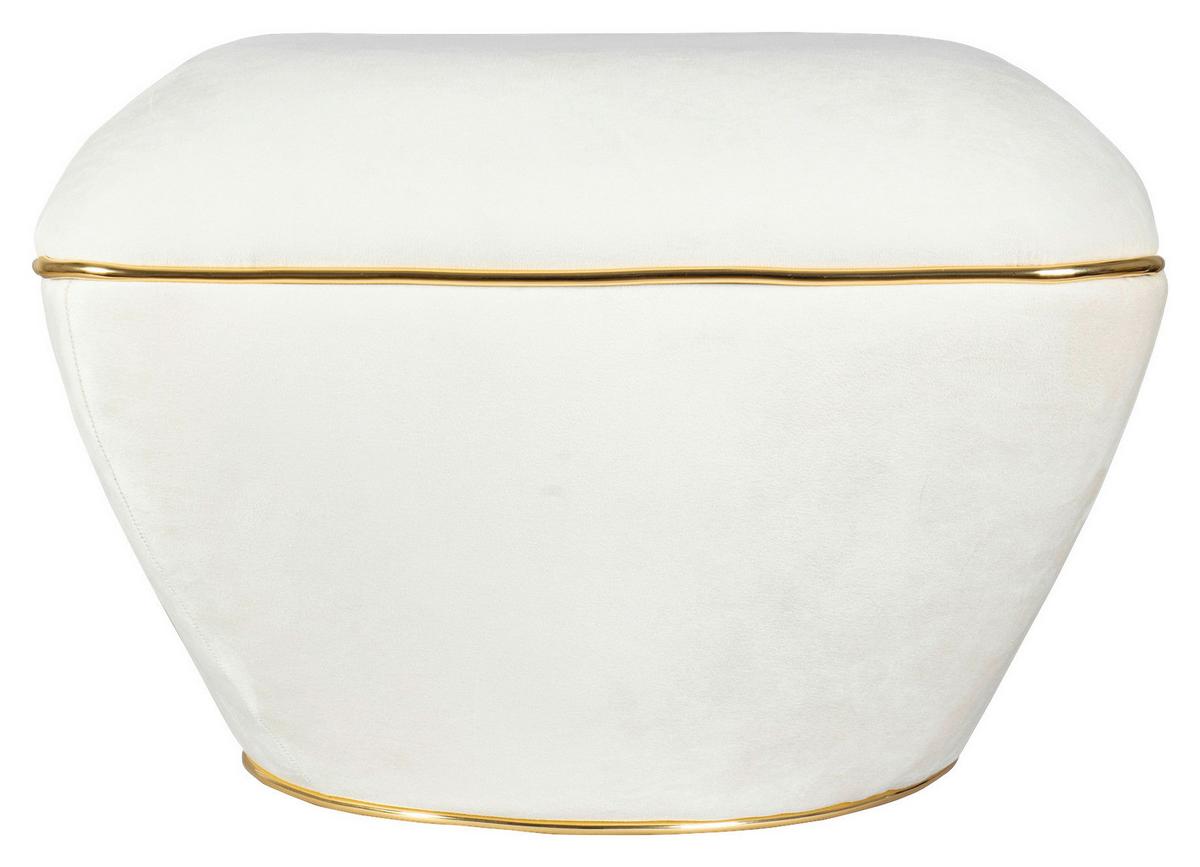 HOCKER CONTESSA 125 - Beige/Goldfarben, Design, Textil/Metall (60/42,5cm) - Kayoom